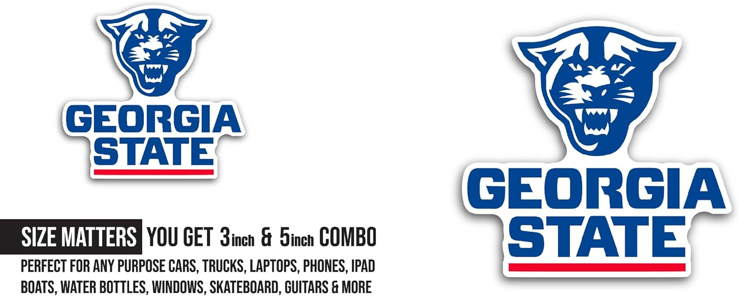 2 (Pieces) 3" and 5" Ge0rgia State Sticker, Waterproof Vinyl Decals for Many Purpose Like Cars, Trucks, Laptops, Phones, Windows and More