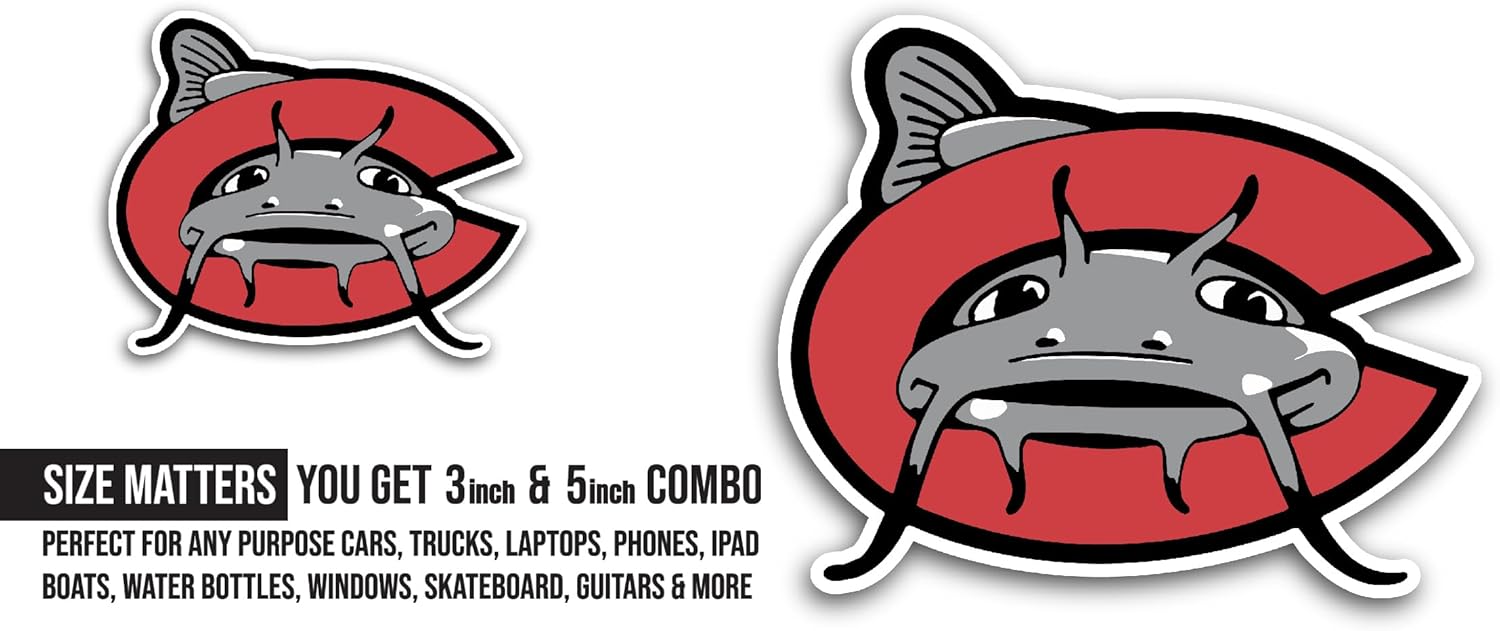 2 (Pieces) 3" and 5" Car0lina Mudc@ts Logo Sticker, Waterproof Vinyl Decals for Many Purpose Like Cars, Trucks, Laptops, Phones, Windows and More