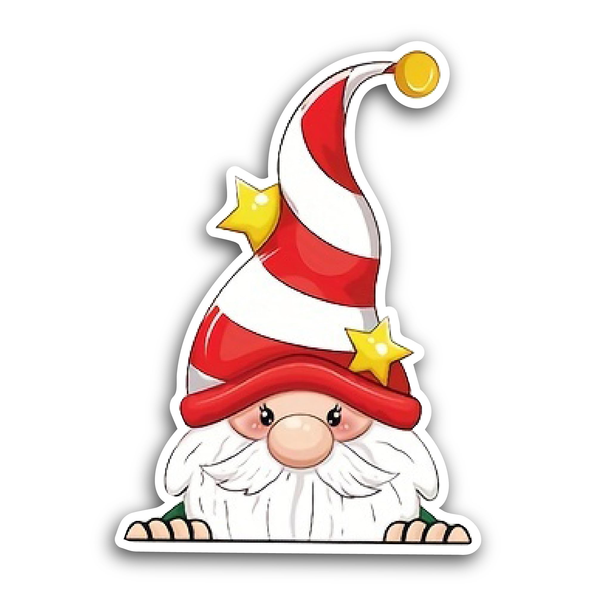2 (Pieces) 3" and 5" Christmas Gnome Sticker, Waterproof Vinyl Decals for Many Purpose Like Cars, Tr