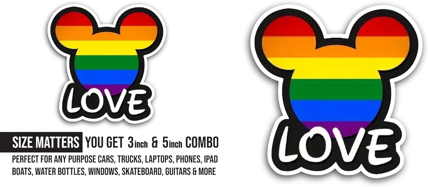 2 (Pieces) 3" and 5" Love Text Sticker, Waterproof Vinyl Decals for Many Purpose Like Cars, Trucks, Laptops, Phones, Windows and More