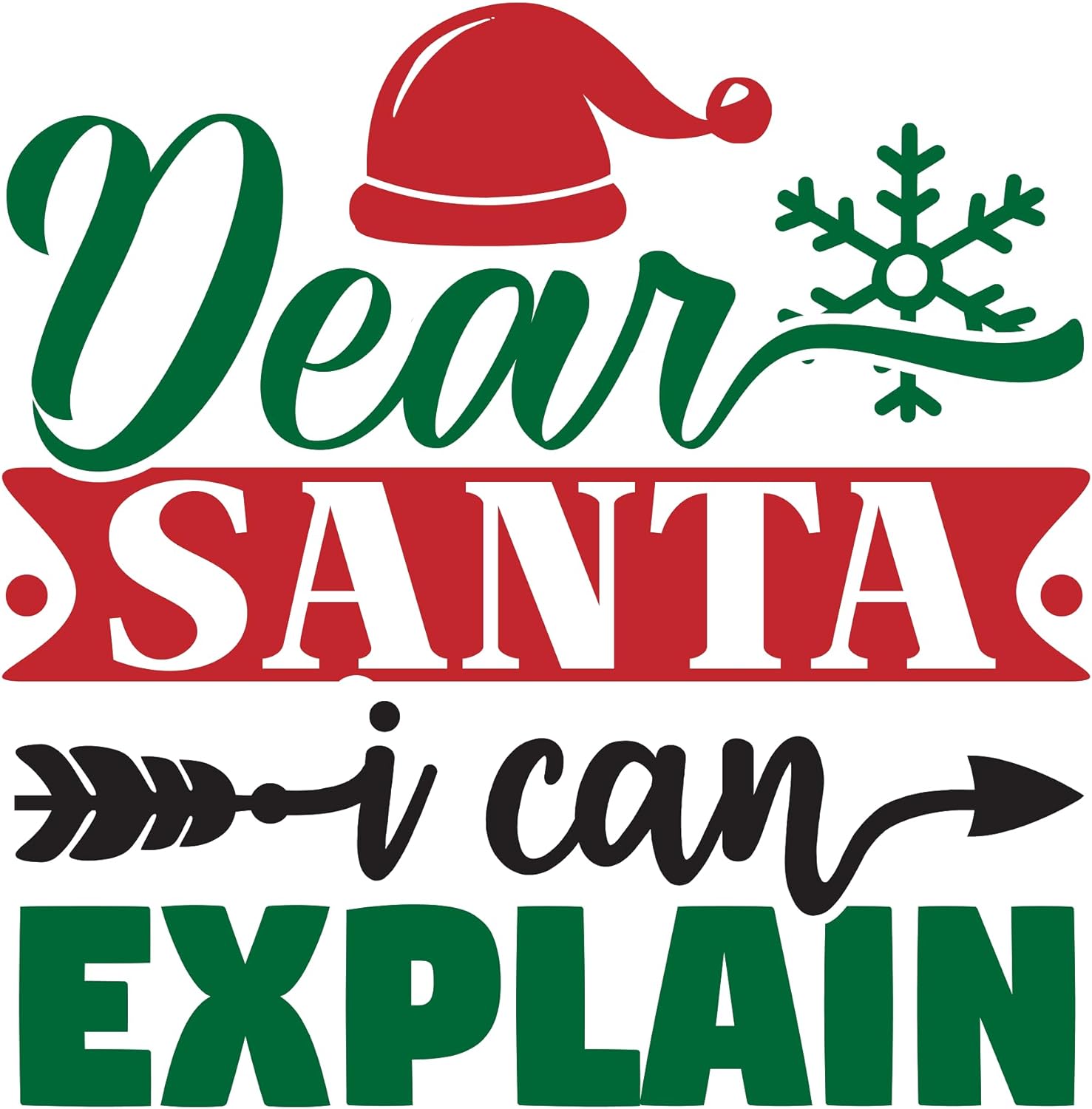 Inspirational Quote Dear Santa I Can Explain Red Hat Motivational Sticker Vinyl Decal Motivation Stickers- 5" Vinyl Sticker Waterproof
