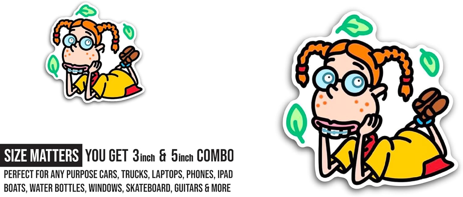 2 (Pieces) 3" and 5" Eliza Th0rnberry Sticker, Waterproof Vinyl Decals for Many Purpose Like Cars, Trucks, Laptops, Phones, Windows and More