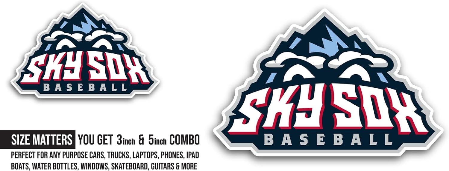 2 (Pieces) 3" and 5" C0lorado Springs Sky Sox Sticker, Waterproof Vinyl Decals for Many Purpose Like Cars, Trucks, Laptops, Phones, Windows and More