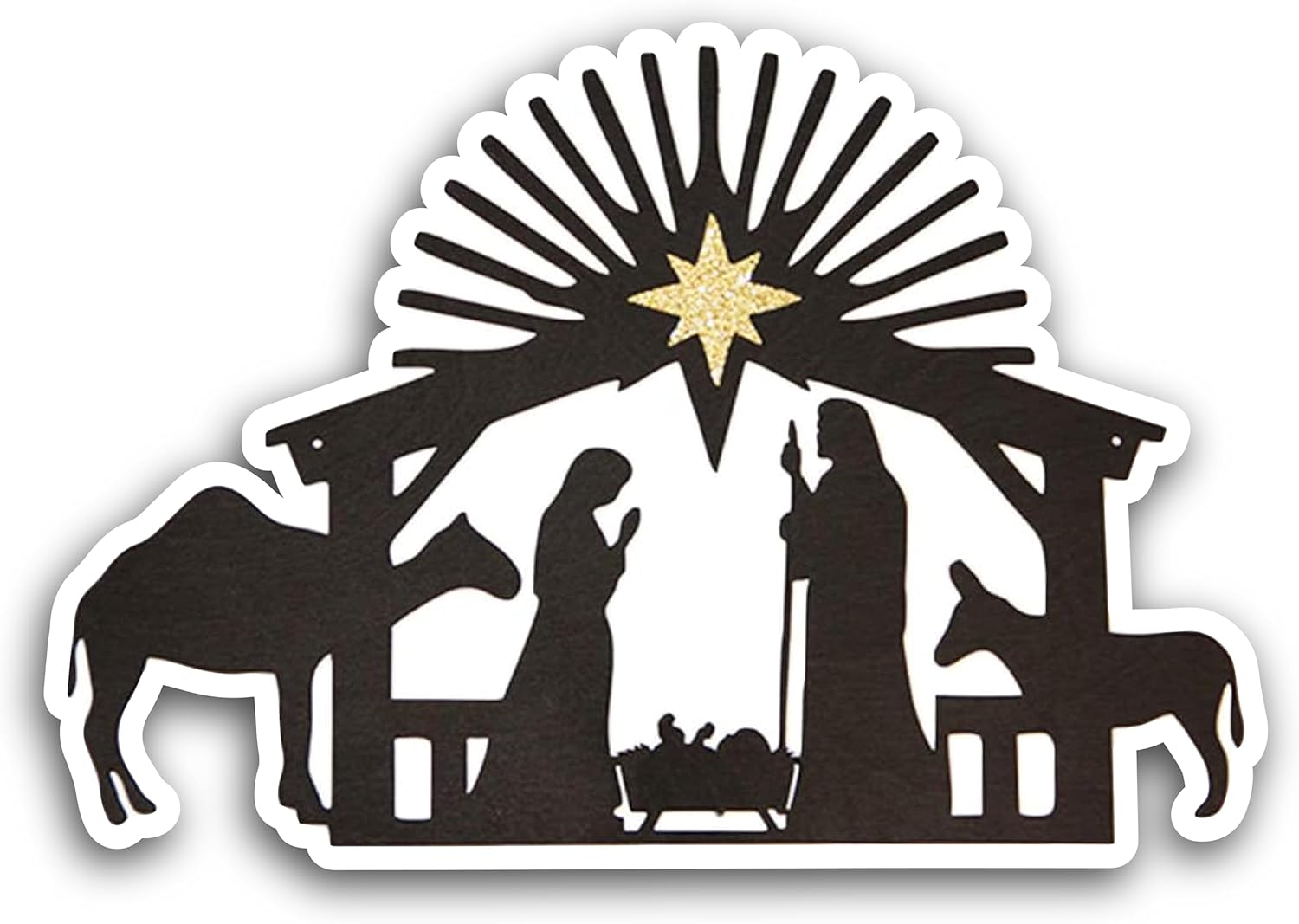 2 (Pieces) 3" and 5" Praying Lord in Black Background Decal Sticker, Waterproof Vinyl Decals for Many Purpose Like Cars, Trucks, Laptops, Phones, Windows and More