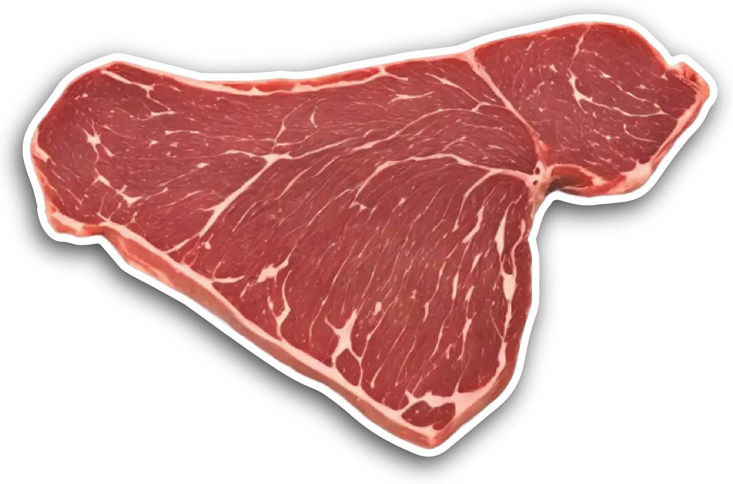 2 (Pieces) 3" and 5" Beef Slice Sticker, Waterproof Vinyl Decals for Many Purpose Like Cars, Trucks, Laptops, Phones, Windows and More