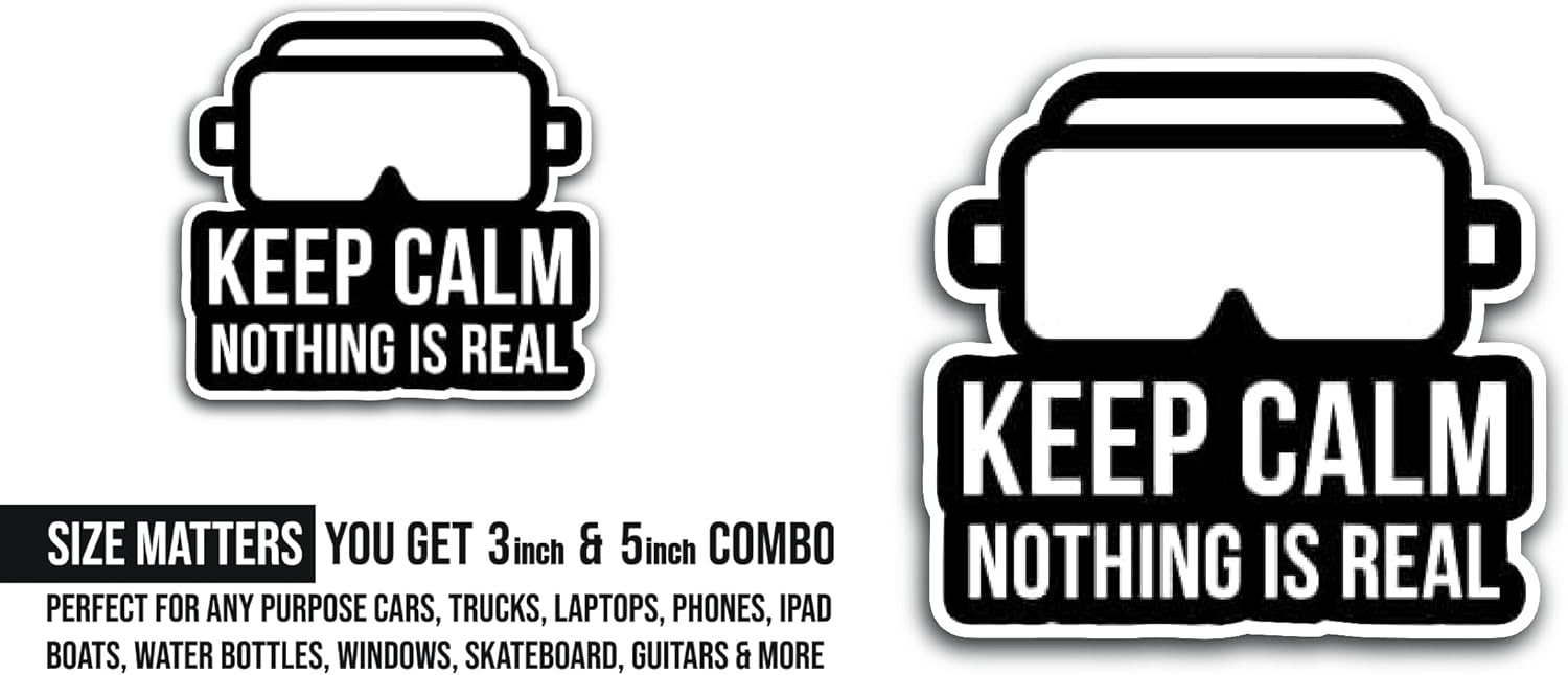 2 (Pieces) 3" and 5" Keep Calm Sticker, Waterproof Vinyl Decals for Many Purpose Like Cars, Trucks, Laptops, Phones, Windows and More