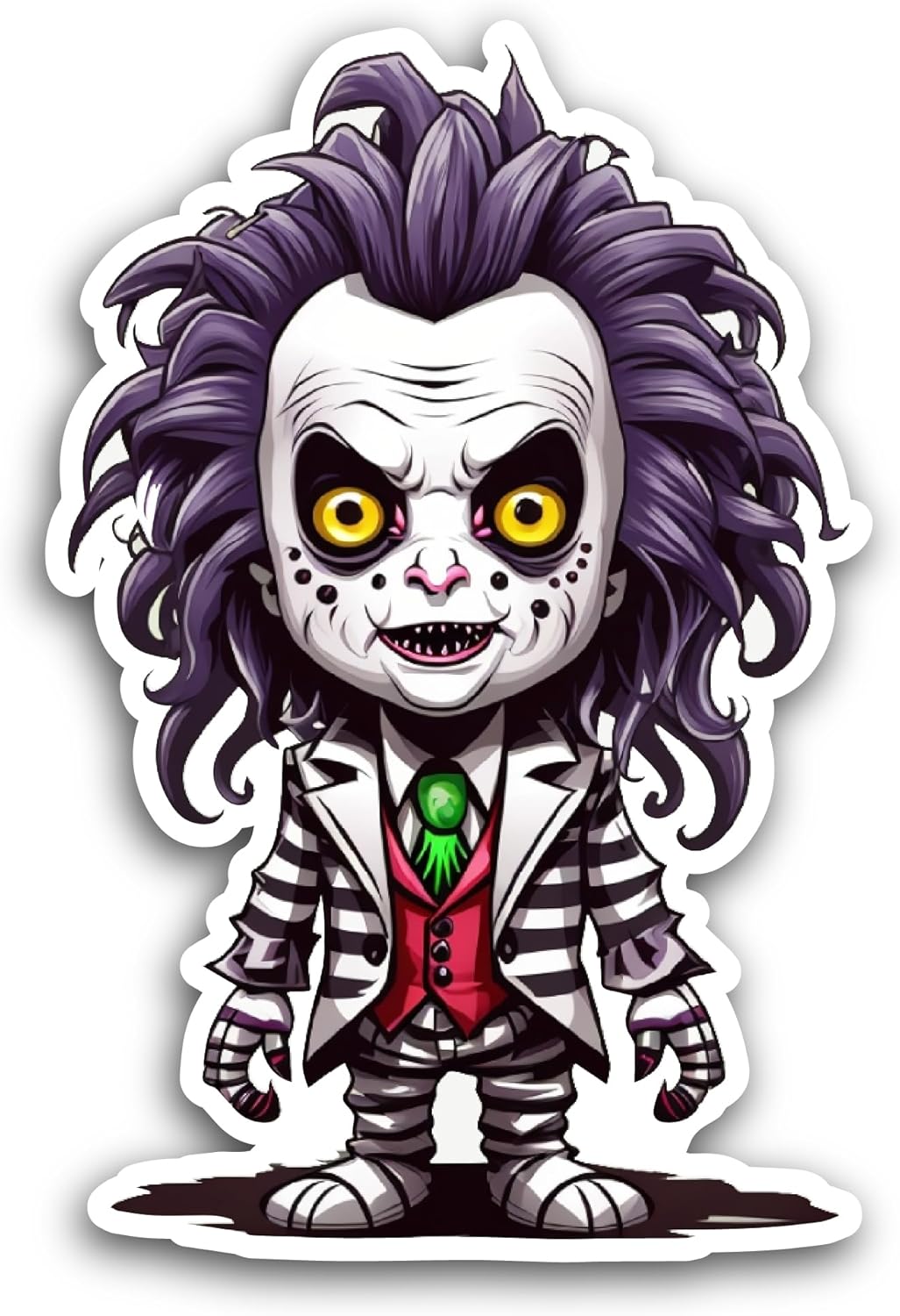 2 (Pieces) 3" and 5" Little Ghost Zombie Sticker, Waterproof Vinyl Decals for Many Purpose Like Cars, Trucks, Laptops, Phones, Windows and More