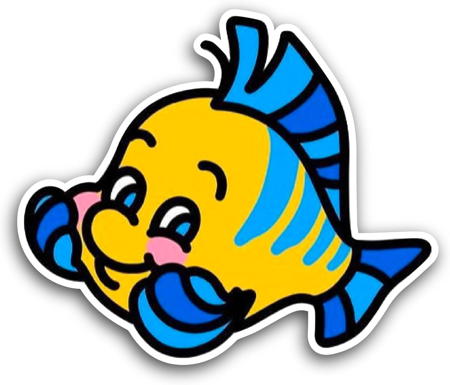 2 (Pieces) 3" and 5" Cartoon Cute Fish Sticker, Waterproof Vinyl Decals for Many Purpose Like Cars, Trucks, Laptops, Phones, Windows and More