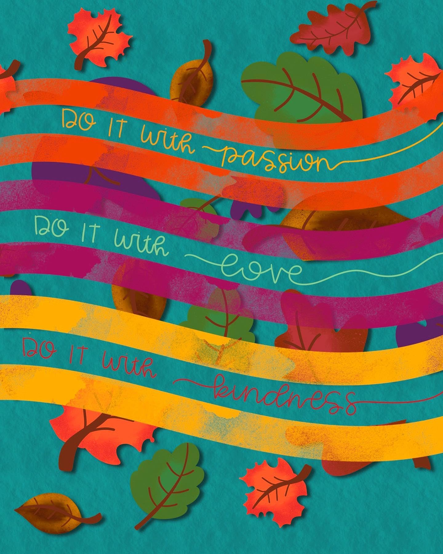 2 (Pieces) 3" and 5" Stickers n Decals Fall Vibes Leaf - Motivational Sticker Vinyl Decal Sticker, W