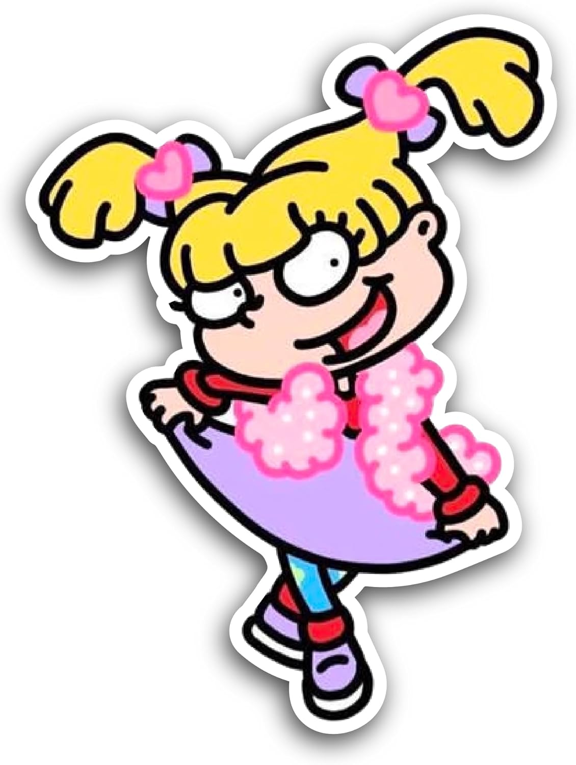 2 (Pieces) 3" and 5" Cartoon Girl Character Sticker, Waterproof Vinyl Decals for Many Purpose Like Cars, Trucks, Laptops, Phones, Windows and More