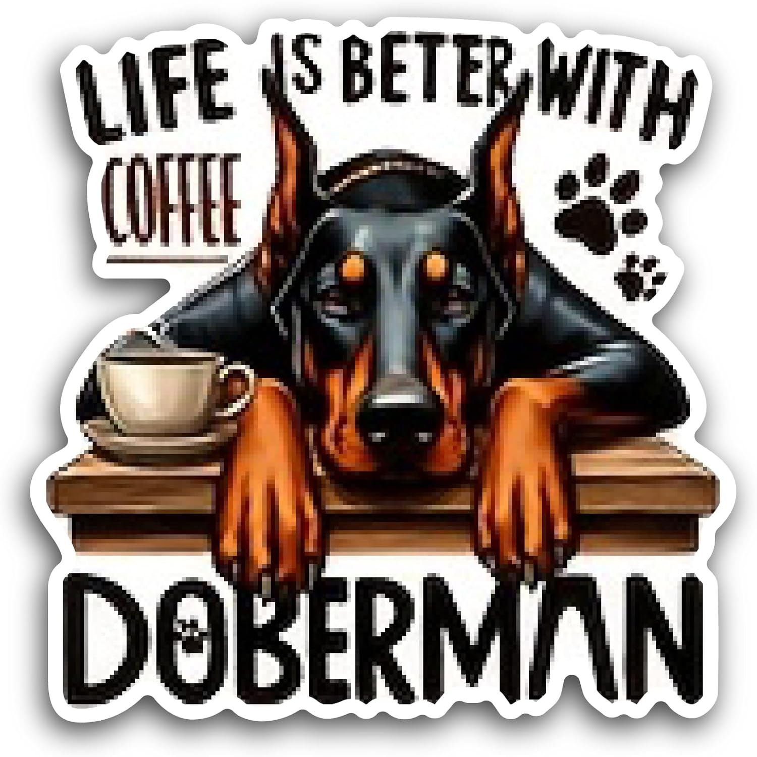 2 (Pieces) 3" and 5" Doberman Sticker, Waterproof Vinyl Decals for Many Purpose Like Cars, Trucks, Laptops, Phones, Windows and More