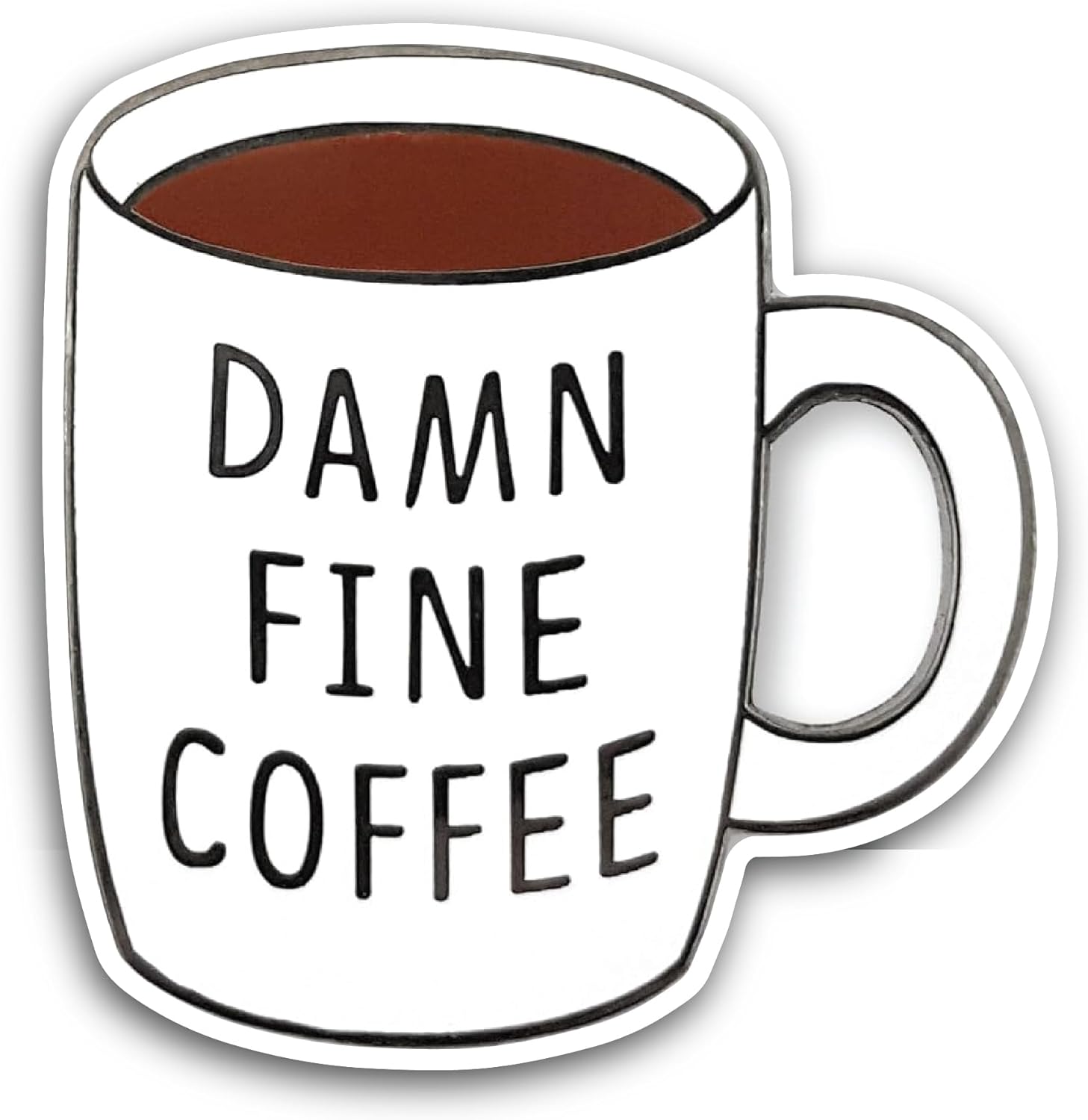2 (Pieces) 3" and 5" Damn Fine Coffee Sticker, Waterproof Vinyl Decals for Many Purpose Like Cars, Trucks, Laptops, Phones, Windows and More