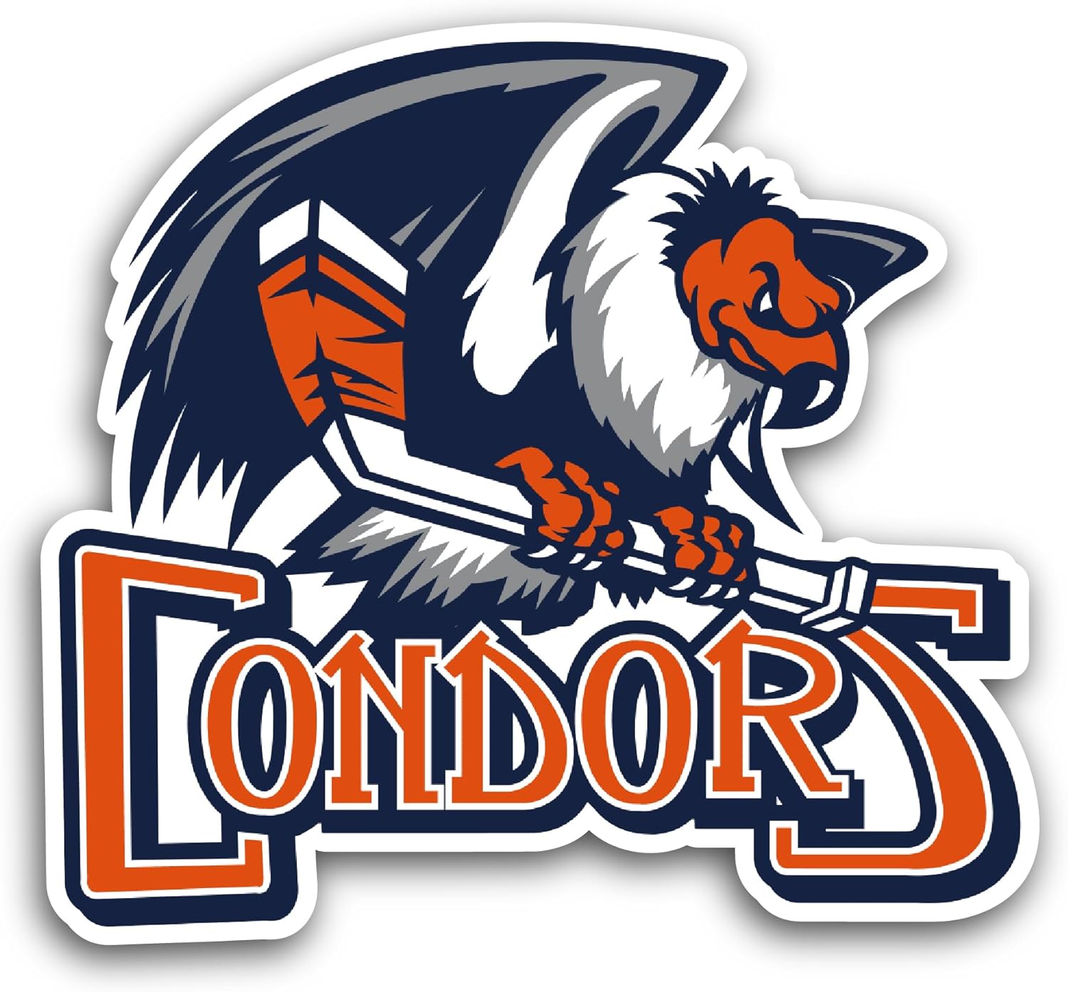 2 (Pieces) 3" and 5" Bakersfield C0ndors Sticker, Waterproof Vinyl Decals for Many Purpose Like Cars, Trucks, Laptops, Phones, Windows and More