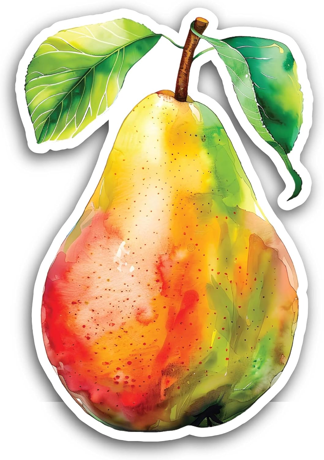 2 (Pieces) 3" and 5" Pear Sticker, Waterproof Vinyl Decals for Many Purpose Like Cars, Trucks, Laptops, Phones, Windows and More