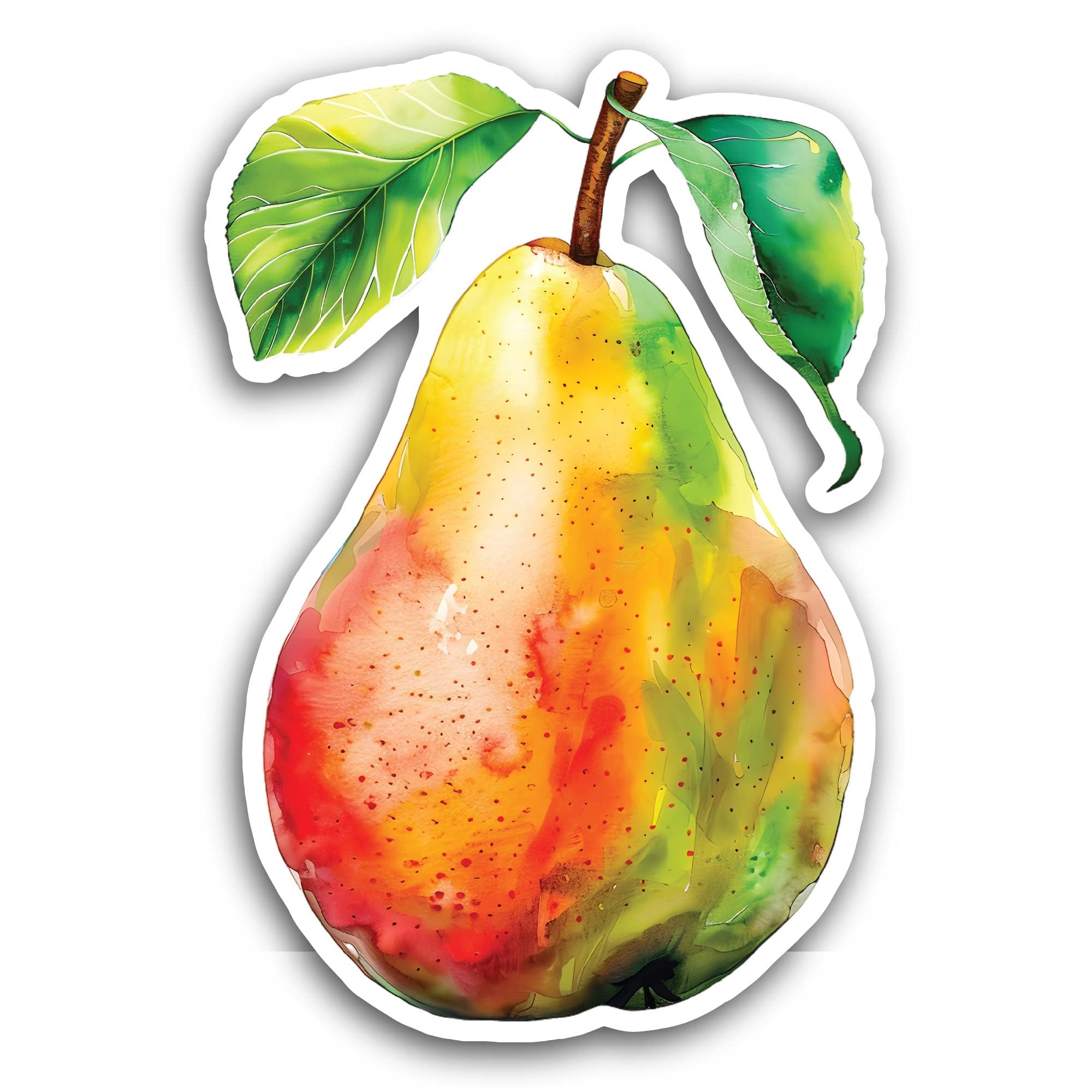 2 (Pieces) 3" and 5" Pear Sticker, Waterproof Vinyl Decals for Many Purpose Like Cars, Trucks, Lapto