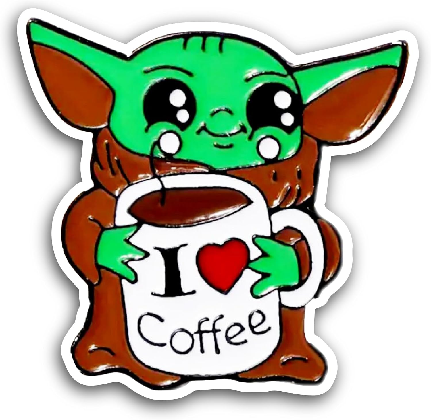 2 (Pieces) 3" and 5" I Love Coffee Sticker, Waterproof Vinyl Decals for Many Purpose Like Cars, Trucks, Laptops, Phones, Windows and More