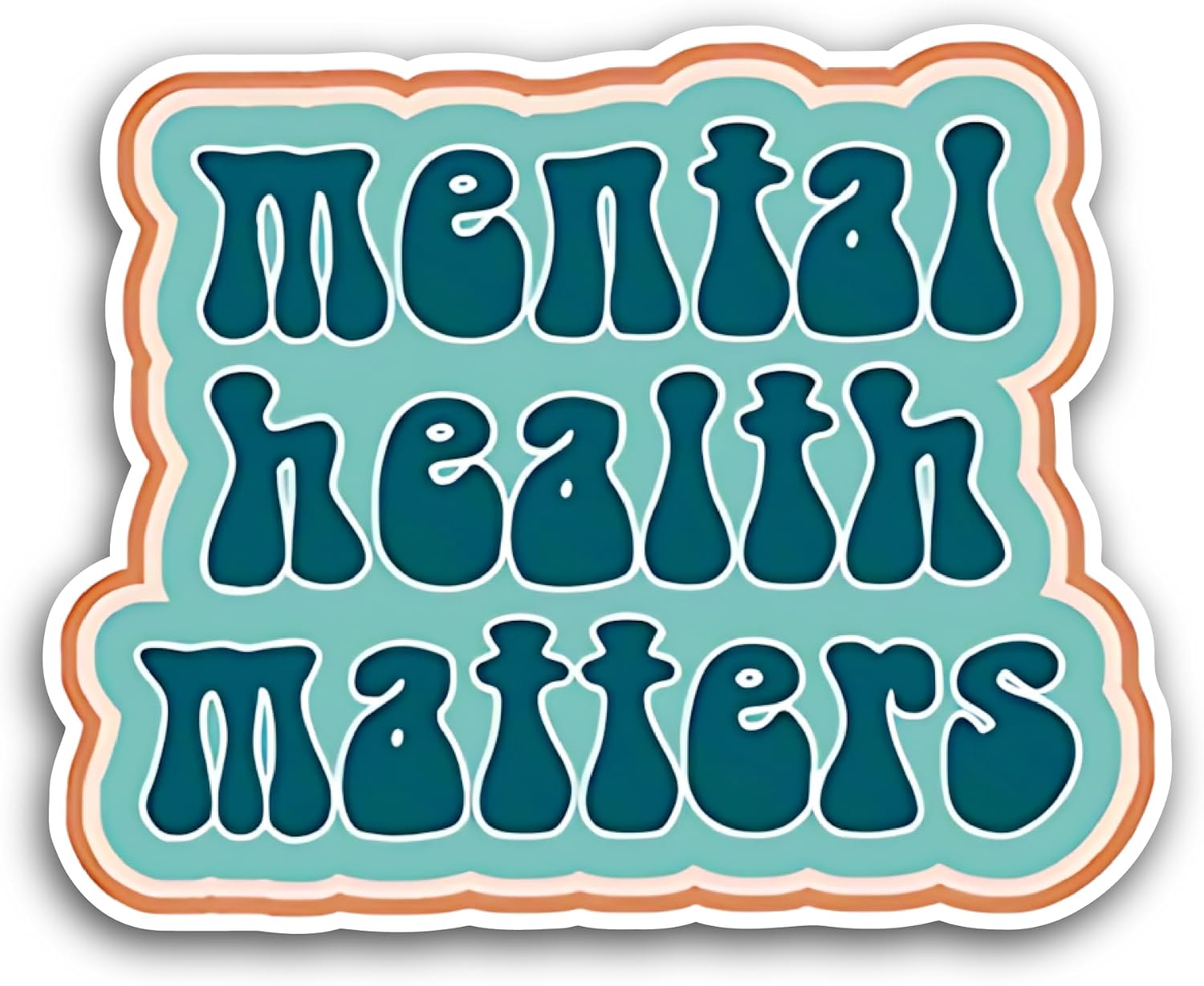 2 (Pieces) 3" and 5" Mental Health Design Sticker, Waterproof Vinyl Decals for Many Purpose Like Cars, Trucks, Laptops, Phones, Windows and More