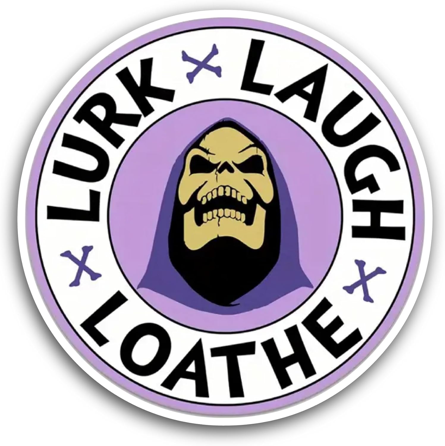 2 (Pieces) 3" and 5" Lurk Laugh Loathe Sticker, Waterproof Vinyl Decals for Many Purpose Like Cars, Trucks, Laptops, Phones, Windows and More