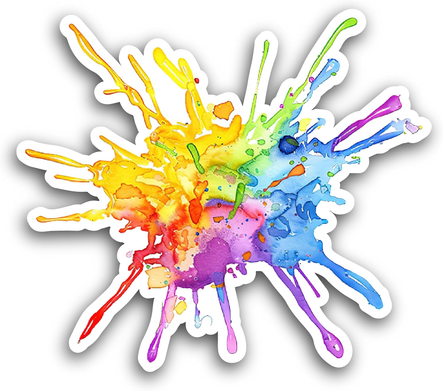 2 (Pieces) 3" and 5" Colorful Paint Splash Sticker, Waterproof Vinyl Decals for Many Purpose Like Cars, Trucks, Laptops, Phones, Windows and More
