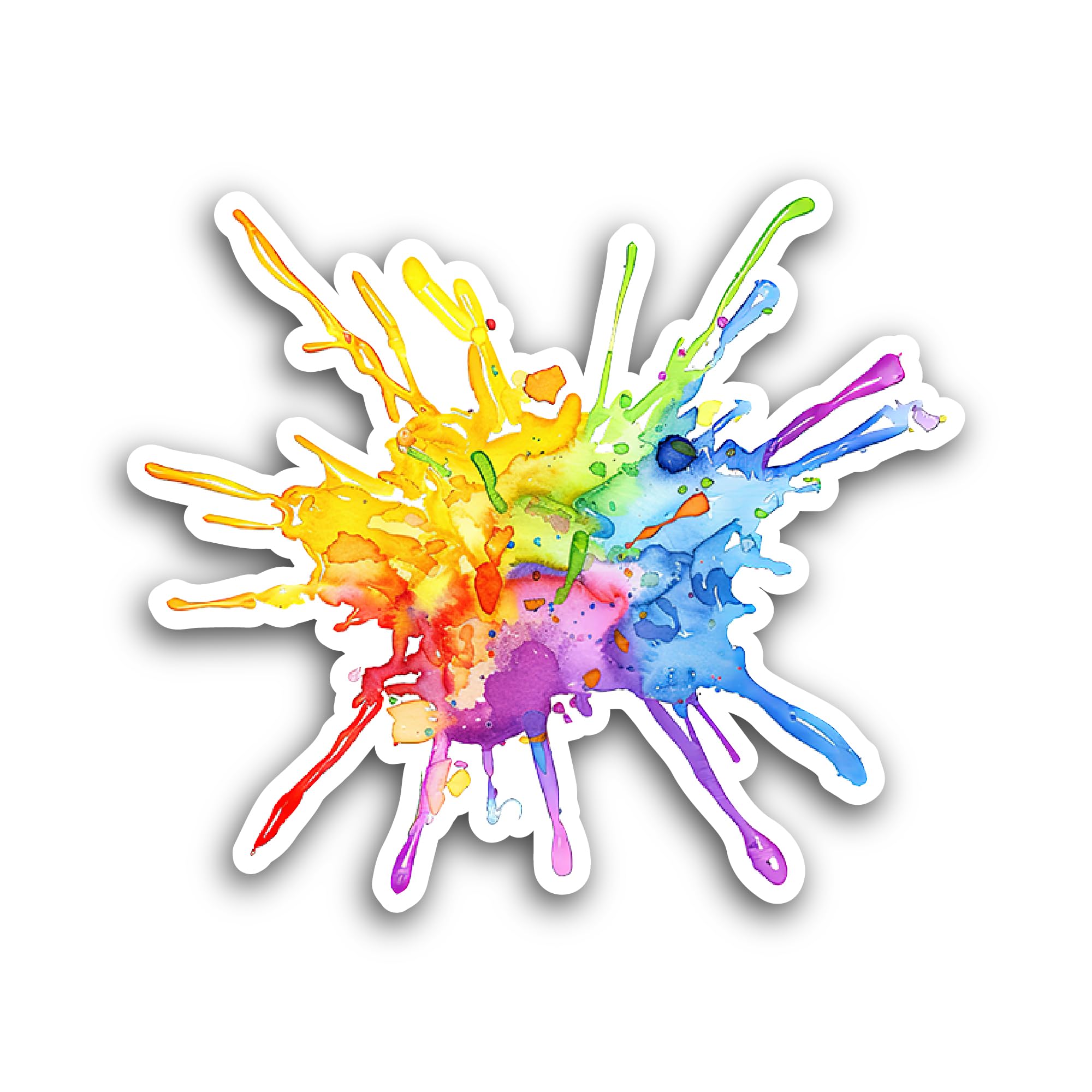 2 (Pieces) 3" and 5" Colorful Paint Splash Sticker, Waterproof Vinyl Decals for Many Purpose Like Ca
