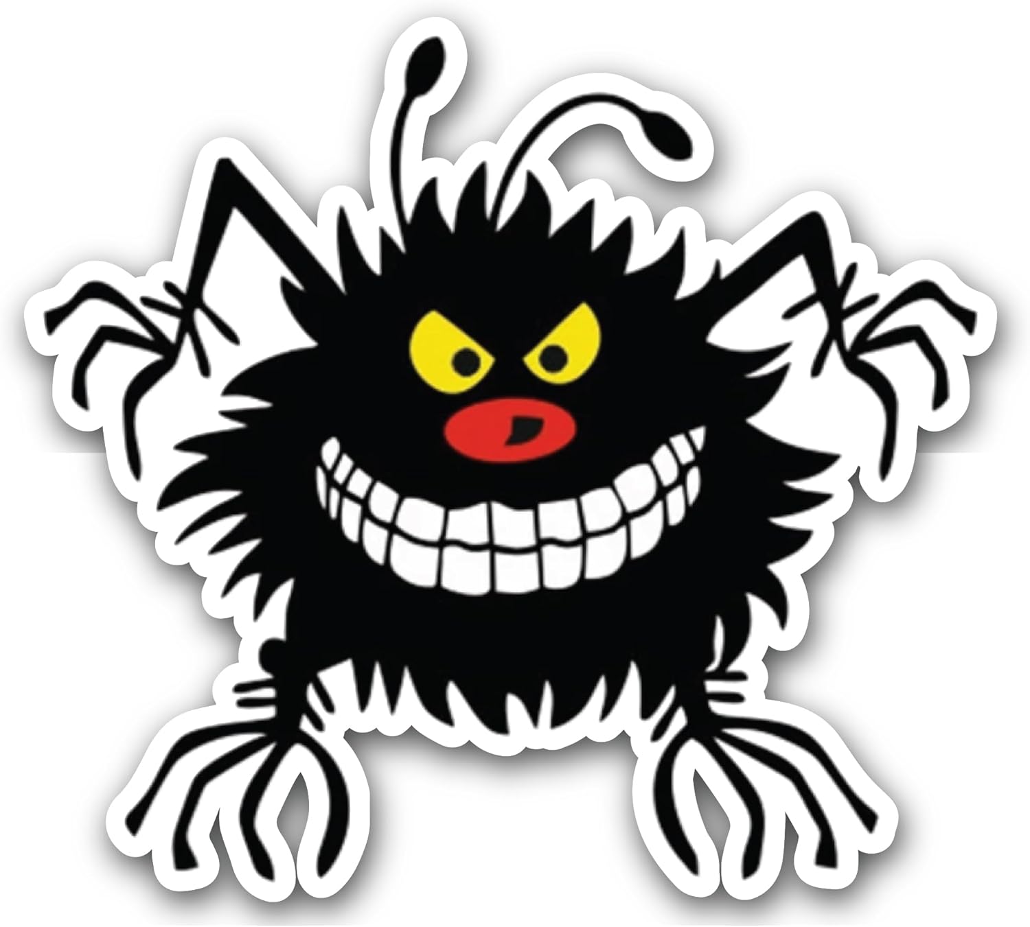 2 (Pieces) 3" and 5" Black Monster Sticker, Waterproof Vinyl Decals for Many Purpose Like Cars, Trucks, Laptops, Phones, Windows and More