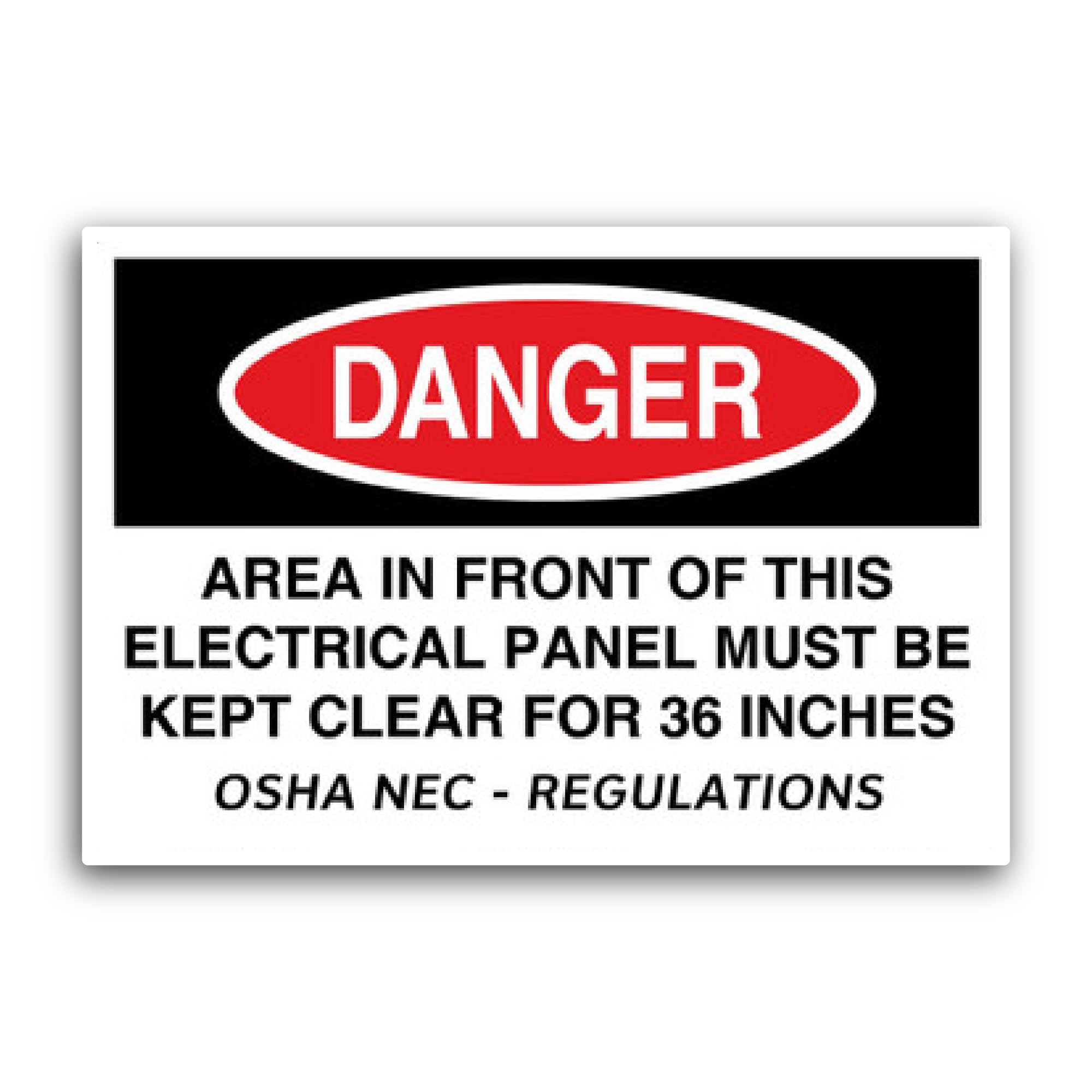 2 (Pieces) 3" and 5" Danger Area in Front of This Electrical Panel Sticker, Waterproof Vinyl Decals 