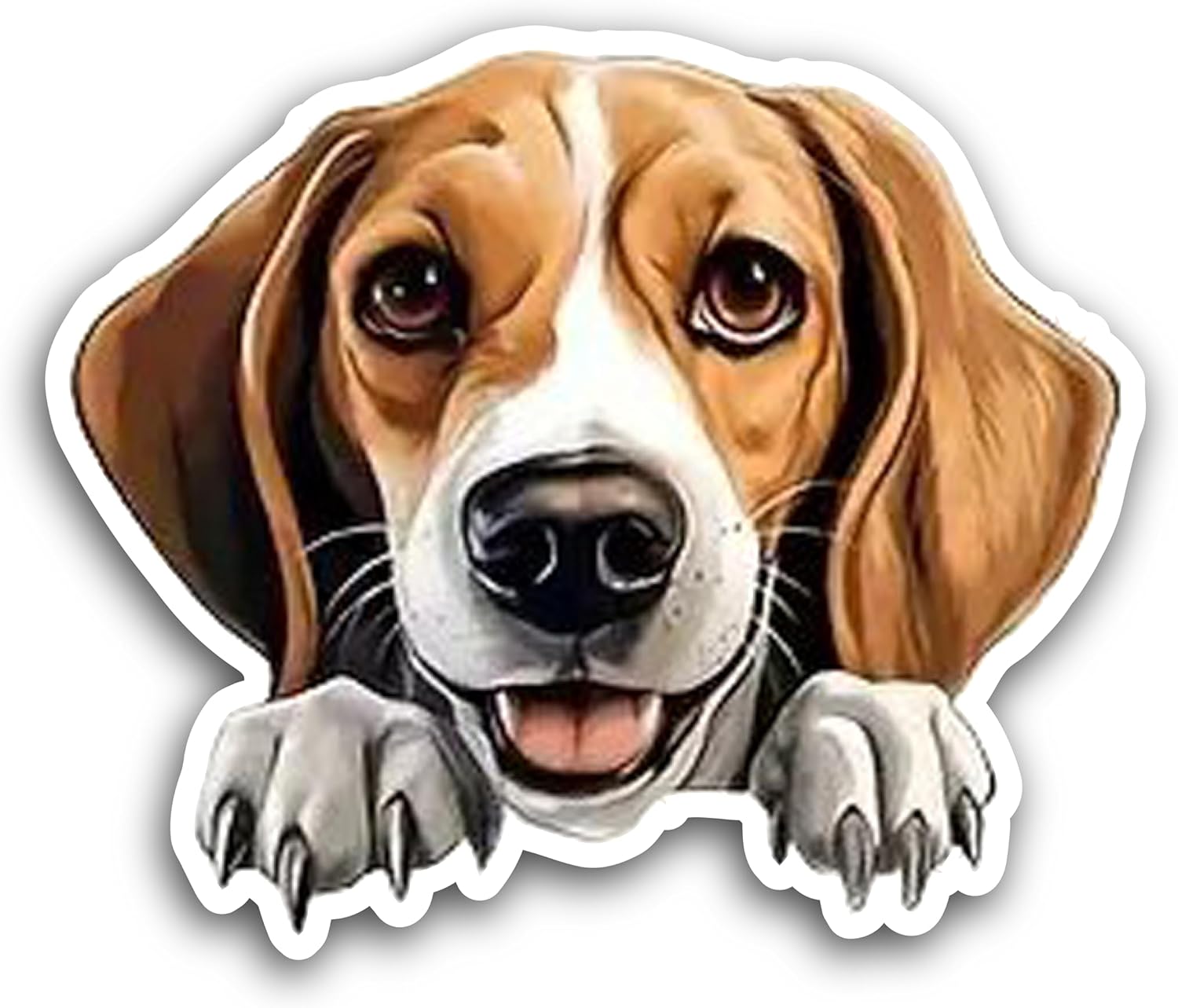 2 (Pieces) 3" and 5" Cute Beagle Dog Decal Sticker, Waterproof Vinyl Decals for Many Purpose Like Cars, Trucks, Laptops, Phones, Windows and More