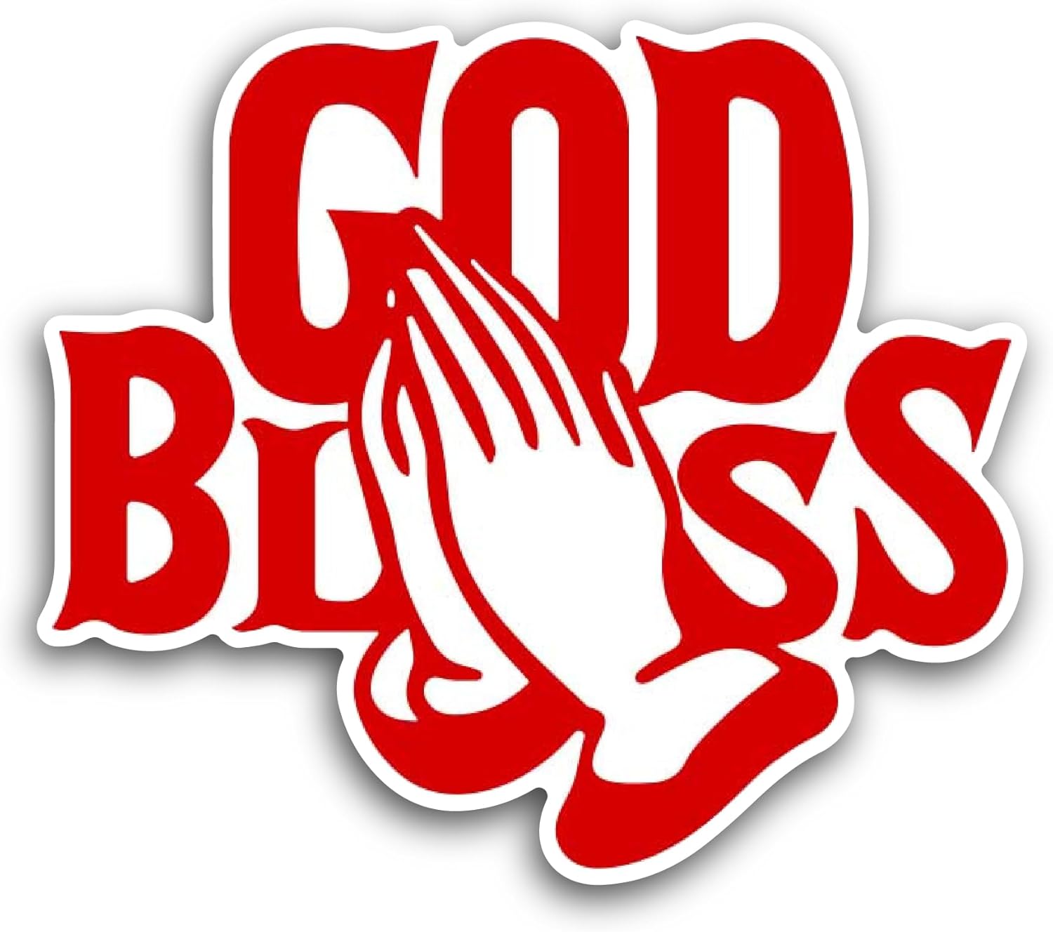 2 (Pieces) 3" and 5" God Bless Message Sticker, Waterproof Vinyl Decals for Many Purpose Like Cars, Trucks, Laptops, Phones, Windows and More