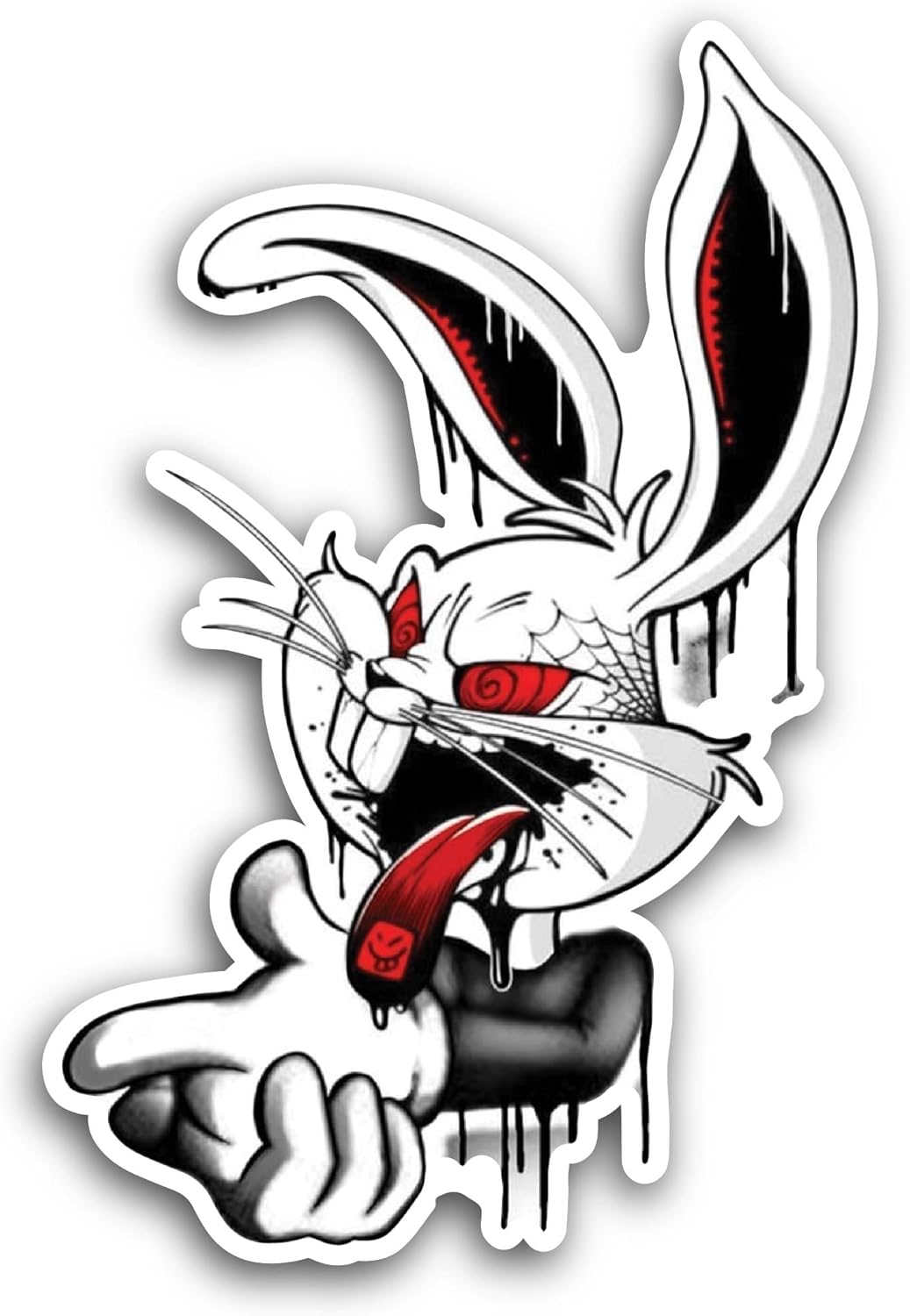 2 (Pieces) 3" and 5" Cartoon Bunny Sticker, Waterproof Vinyl Decals for Many Purpose Like Cars, Trucks, Laptops, Phones, Windows and More