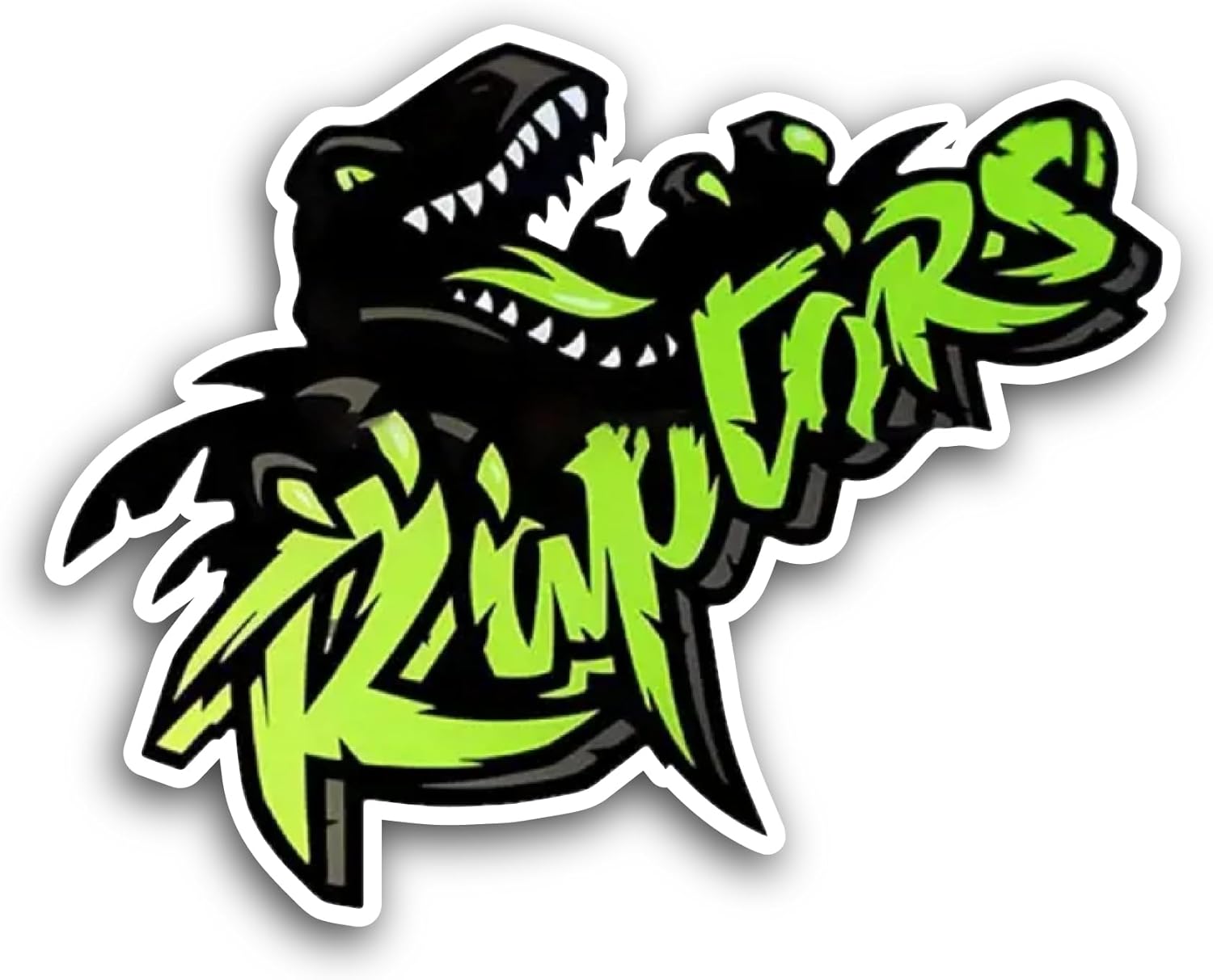 2 (Pieces) 3" and 5" Raptors Sticker, Waterproof Vinyl Decals for Many Purpose Like Cars, Trucks, Laptops, Phones, Windows and More