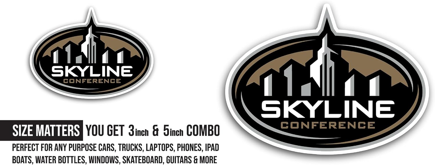 2 (Pieces) 3" and 5" Skyline C0nference Sticker, Waterproof Vinyl Decals for Many Purpose Like Cars, Trucks, Laptops, Phones, Windows and More