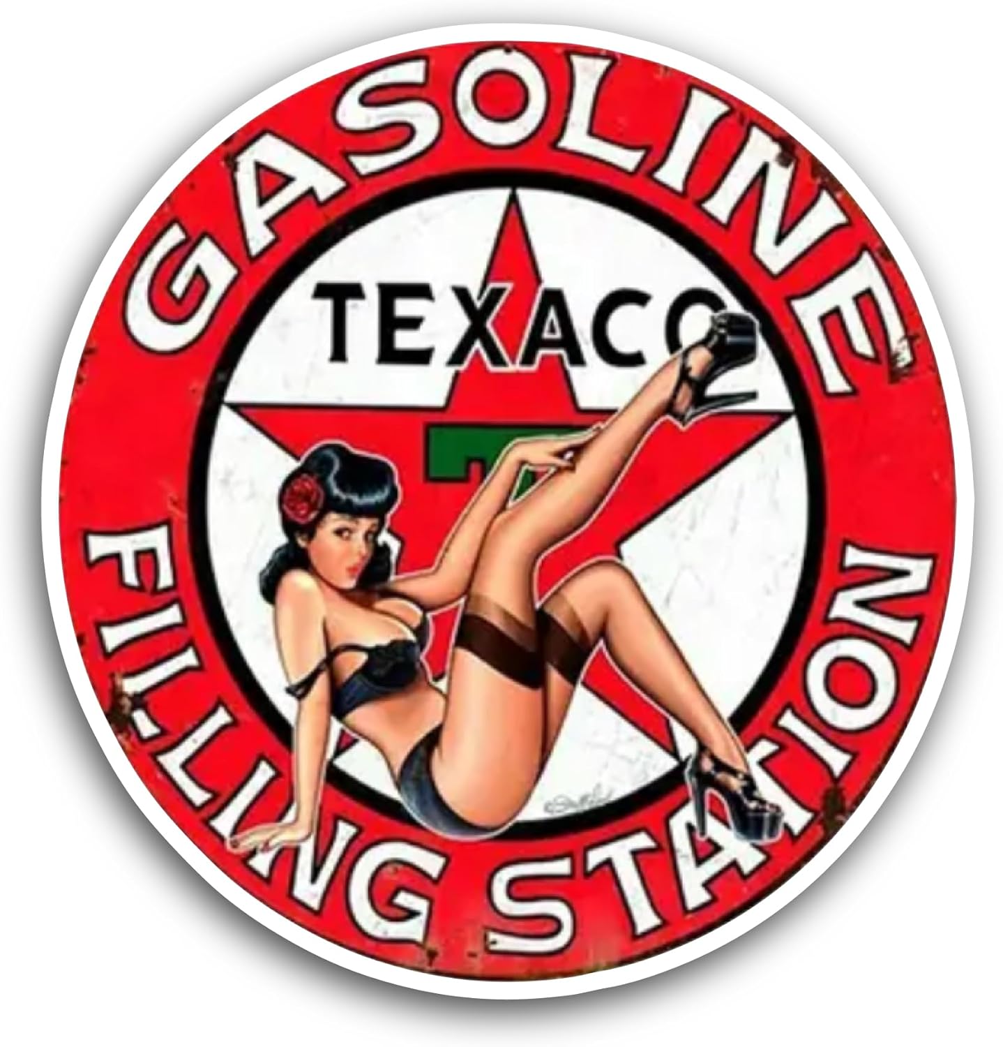 2 (Pieces) 3" and 5" Gasoline Text Sticker, Waterproof Vinyl Decals for Many Purpose Like Cars, Trucks, Laptops, Phones, Windows and More