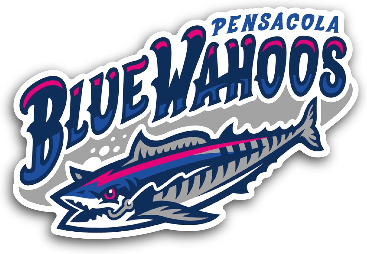 2 (Pieces) 3" and 5" Pensac0la Baseball Logo Decal Sticker, Waterproof Vinyl Decals for Many Purpose Like Cars, Trucks, Laptops, Phones, Windows and More