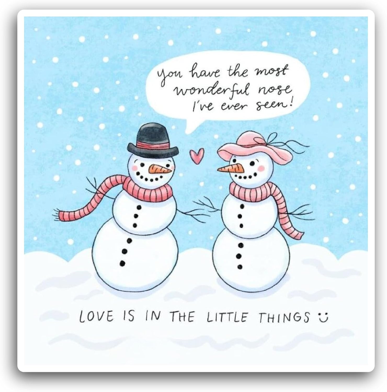 2 (Pieces) 3" and 5" Snow Couple Sticker, Waterproof Vinyl Decals for Many Purpose Like Cars, Trucks, Laptops, Phones, Windows and More