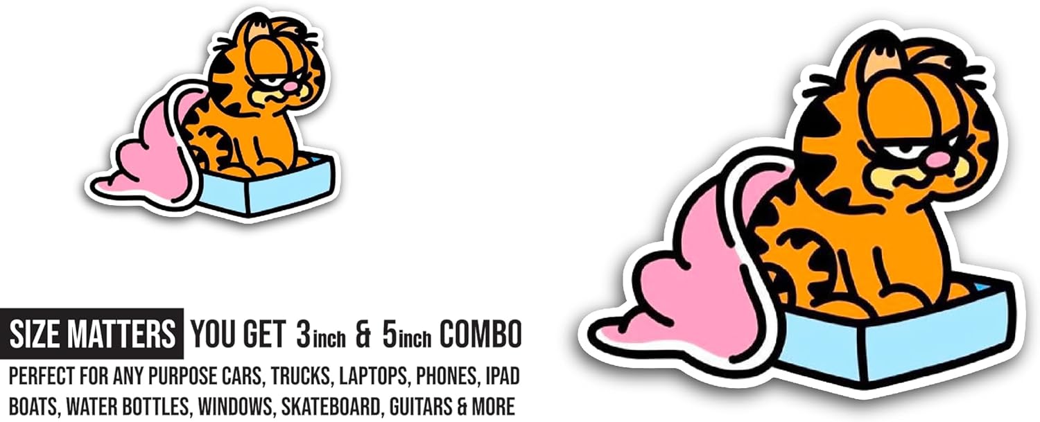 2 (Pieces) 3" and 5" Brown Cat Sitting Sticker, Waterproof Vinyl Decals for Many Purpose Like Cars, Trucks, Laptops, Phones, Windows and More