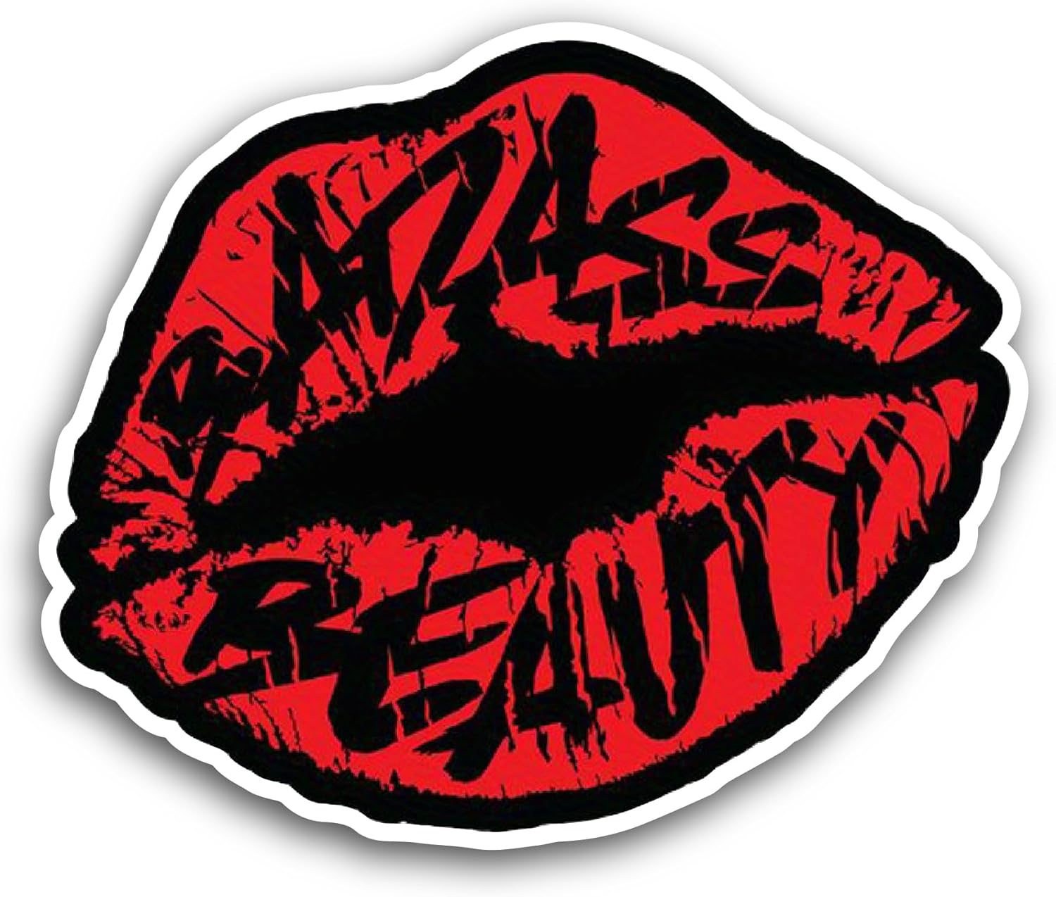 2 (Pieces) 3" and 5" Badass Beauty Sticker, Waterproof Vinyl Decals for Many Purpose Like Cars, Trucks, Laptops, Phones, Windows and More