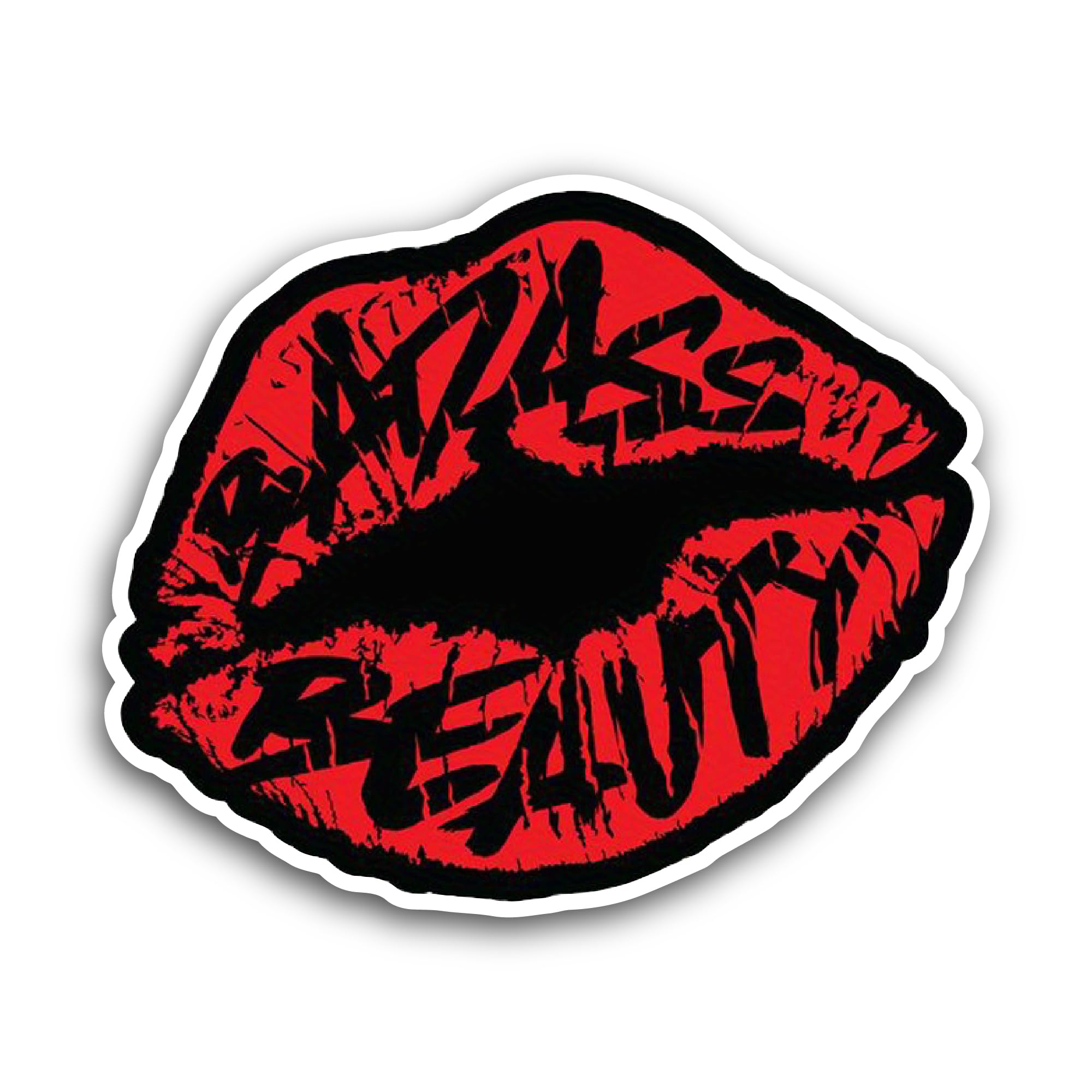 2 (Pieces) 3" and 5" Badass Beauty Sticker, Waterproof Vinyl Decals for Many Purpose Like Cars, Truc