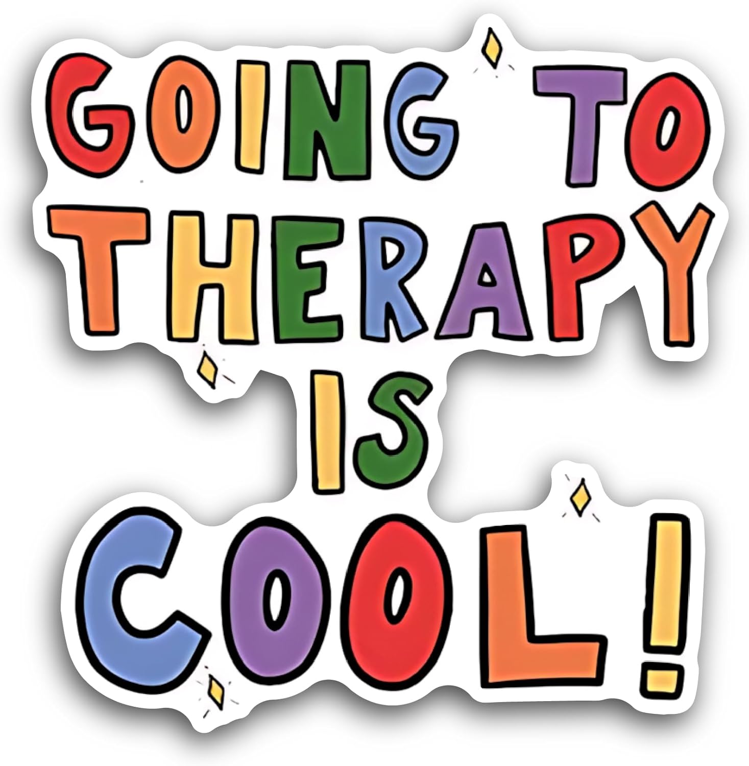 2 (Pieces) 3" and 5" Going to Therapy is Cool Sticker, Waterproof Vinyl Decals for Many Purpose Like Cars, Trucks, Laptops, Phones, Windows and More