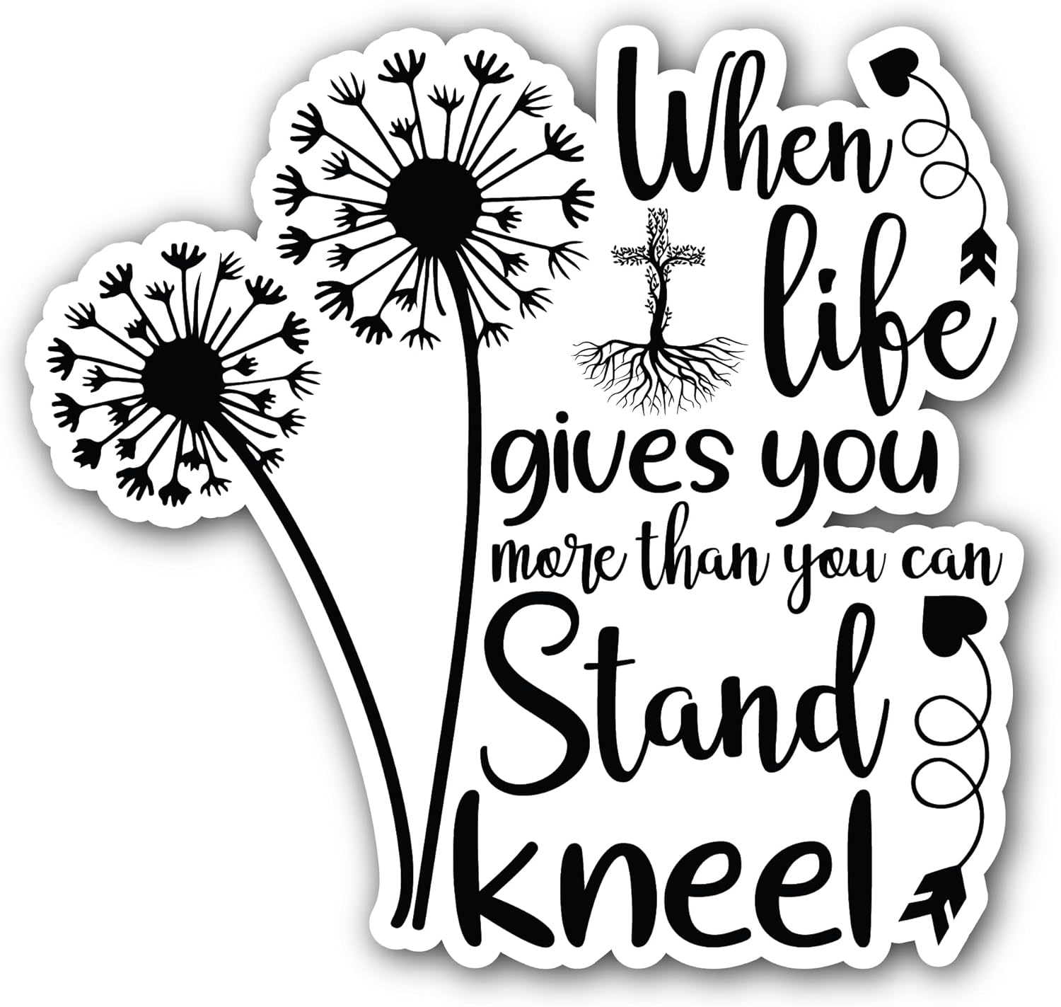 2 (Pieces) 3" and 5" When Life Gives You More Than You Can Stand Kneel Sticker, Waterproof Vinyl Decals for Many Purpose Like Cars, Trucks, Laptops, Phones, Windows and More