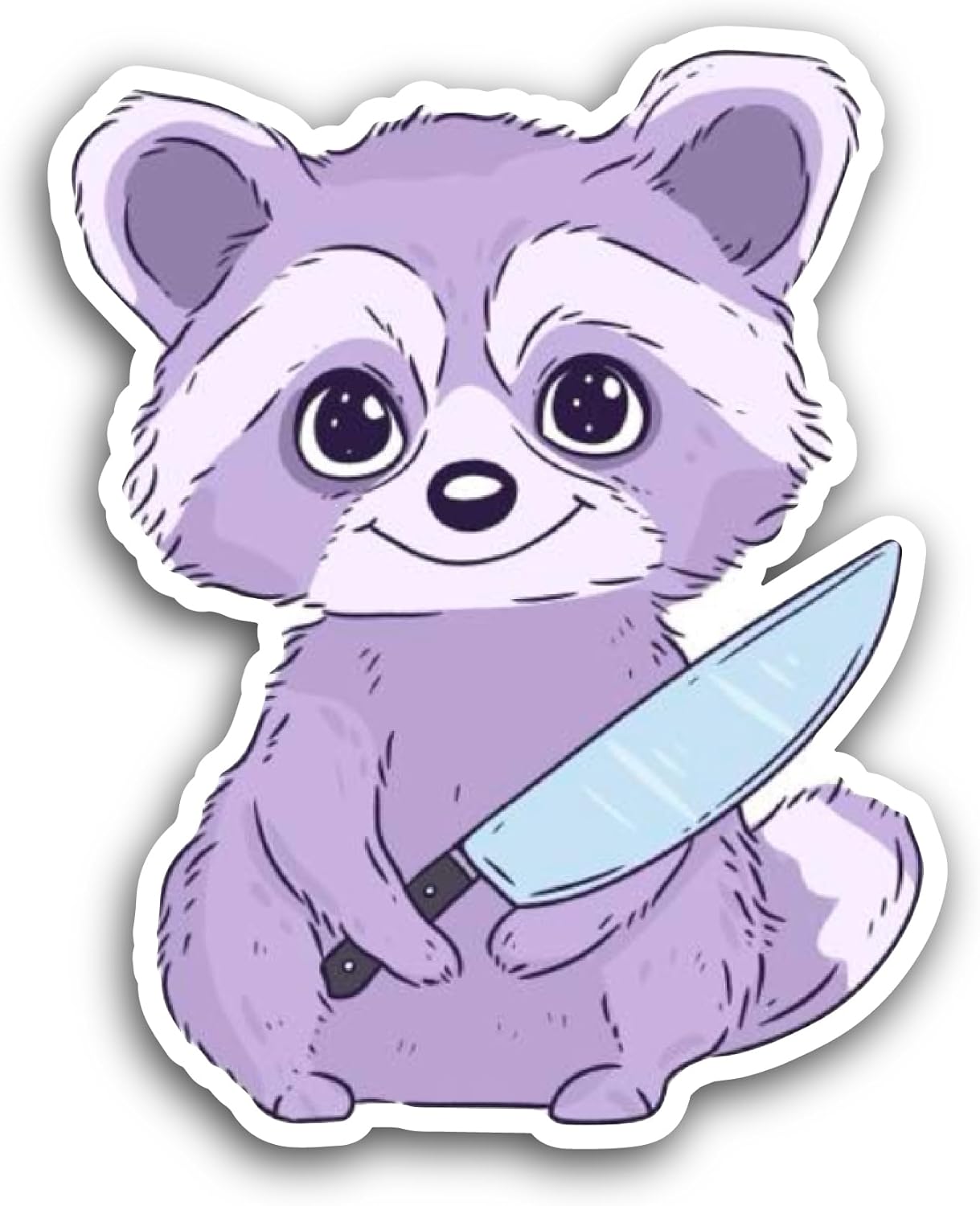 2 (Pieces) 3" and 5" Purple Raccoon Sticker, Waterproof Vinyl Decals for Many Purpose Like Cars, Trucks, Laptops, Phones, Windows and More