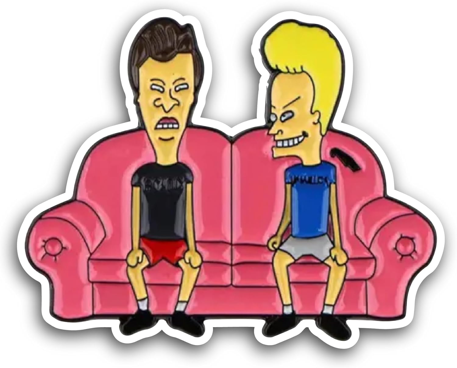 2 (Pieces) 3" and 5" Friends Sitting On Sofa Sticker, Waterproof Vinyl Decals for Many Purpose Like Cars, Trucks, Laptops, Phones, Windows and More
