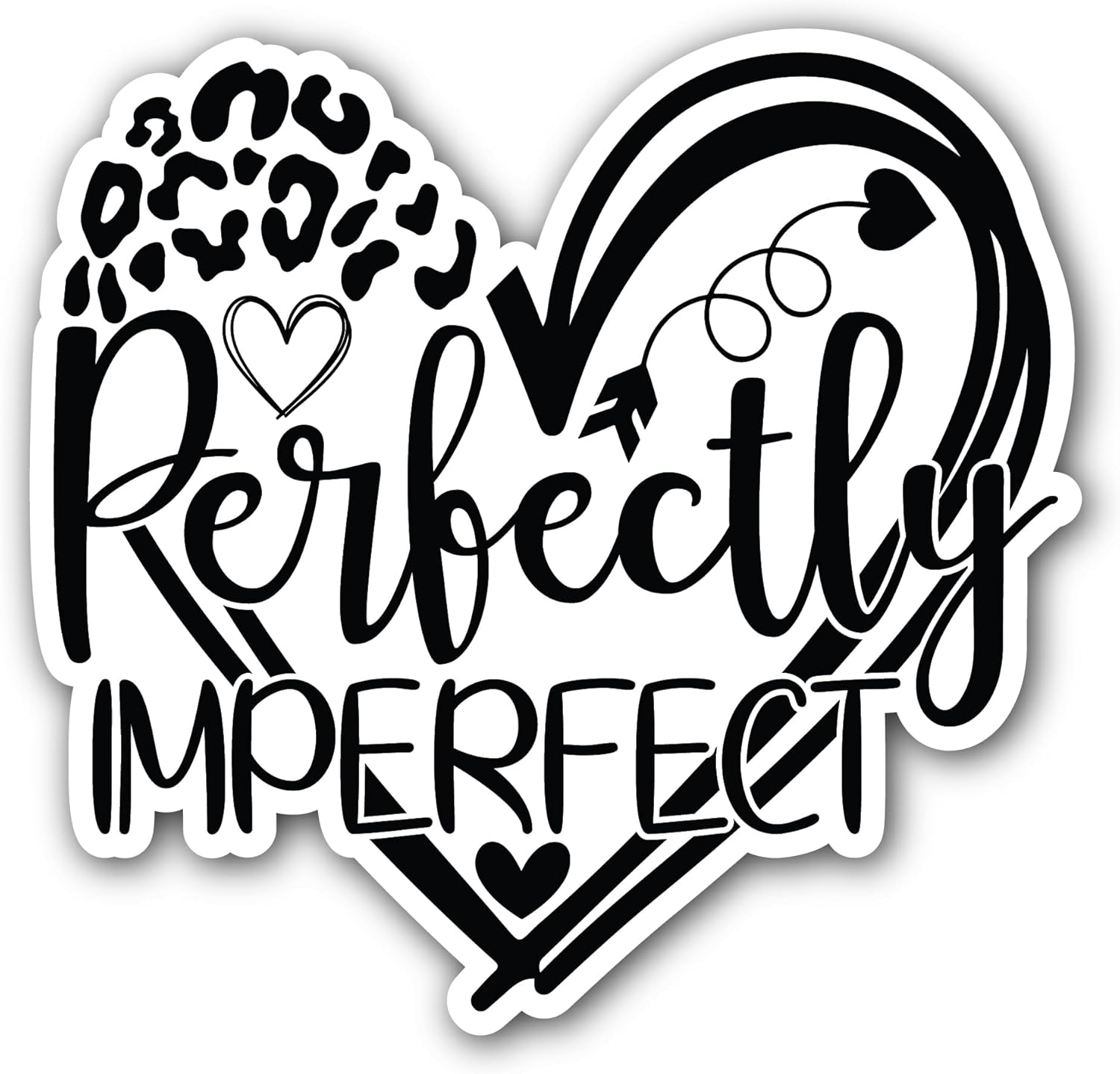 2 (Pieces) 3" and 5" Perfectly Imperfect Sticker, Waterproof Vinyl Decals for Many Purpose Like Cars, Trucks, Laptops, Phones, Windows and More