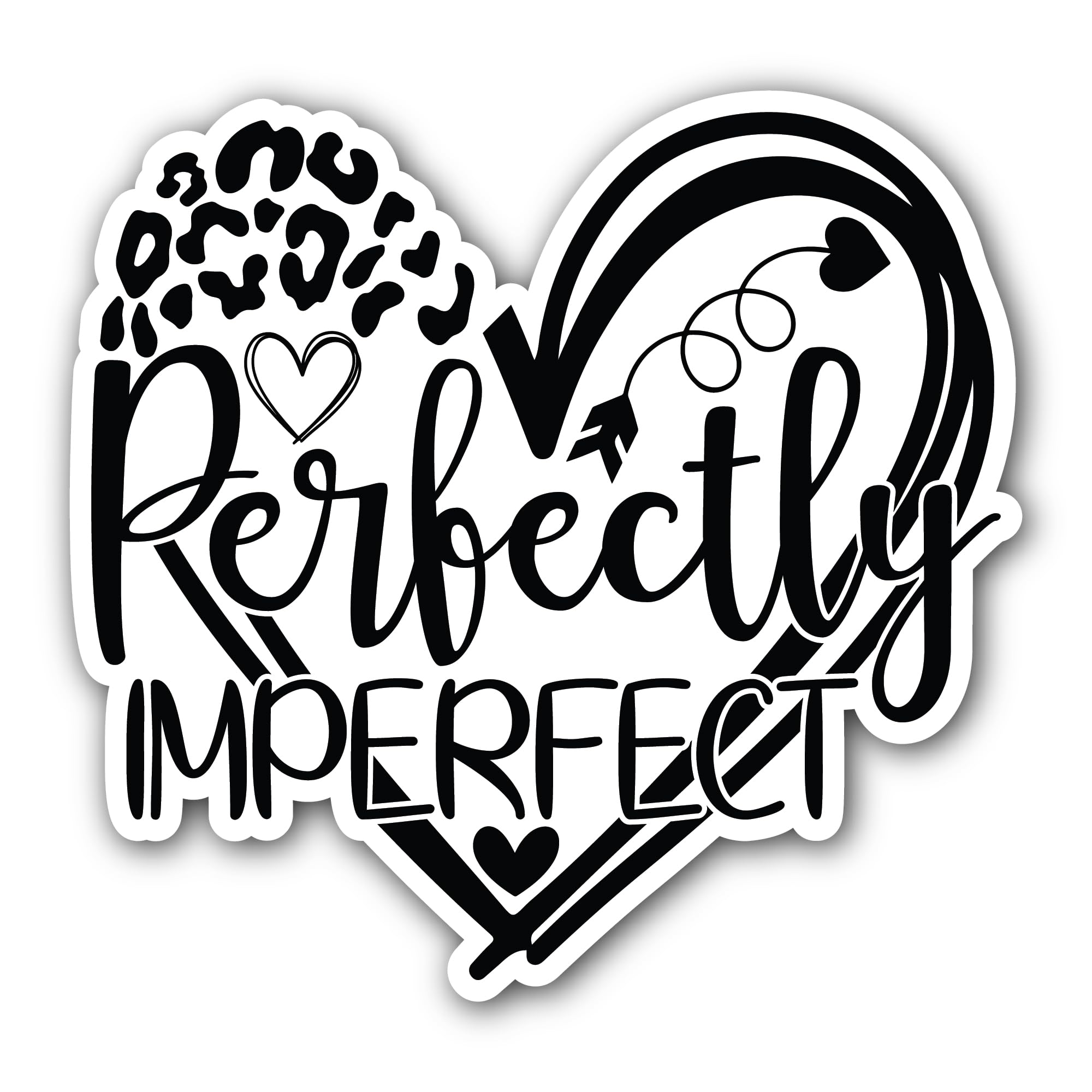2 (Pieces) 3" and 5" Perfectly Imperfect Sticker, Waterproof Vinyl Decals for Many Purpose Like Cars