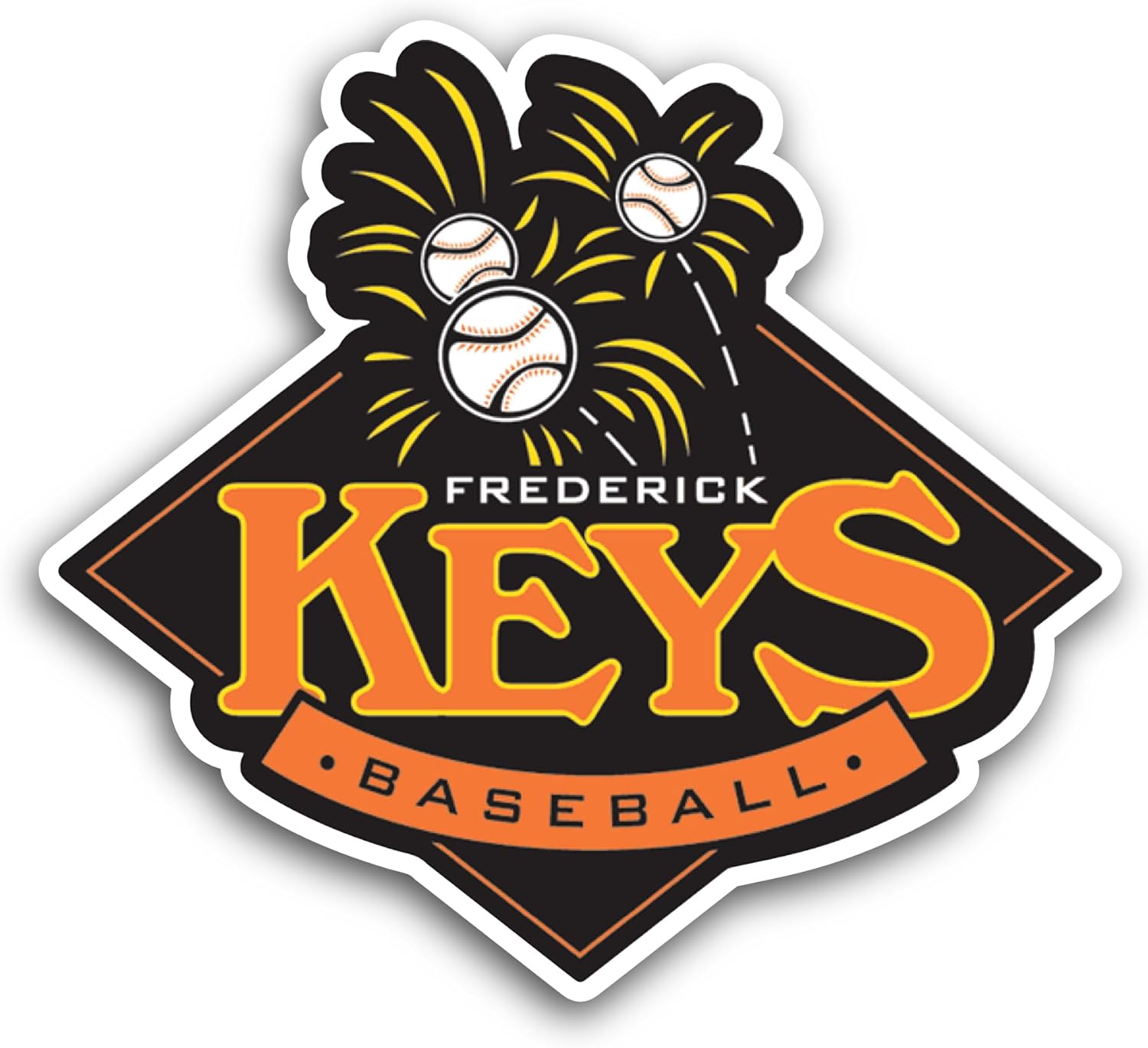 2 (Pieces) 3" and 5" Freder1ck Baseball Logo Decal Sticker, Waterproof Vinyl Decals for Many Purpose Like Cars, Trucks, Laptops, Phones, Windows and More