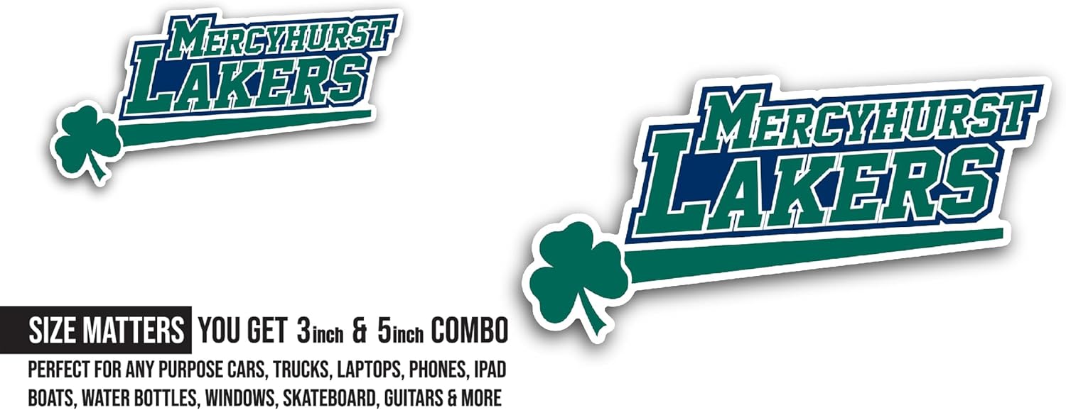 2 (Pieces) 3" and 5" Mercyhurst L@KERS Sticker, Waterproof Vinyl Decals for Many Purpose Like Cars, Trucks, Laptops, Phones, Windows and More