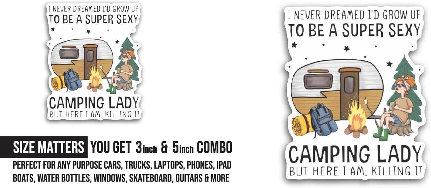 2 (Pieces) 3" and 5" I Never Dreamed Sticker, Waterproof Vinyl Decals for Many Purpose Like Cars, Trucks, Laptops, Phones, Windows and More