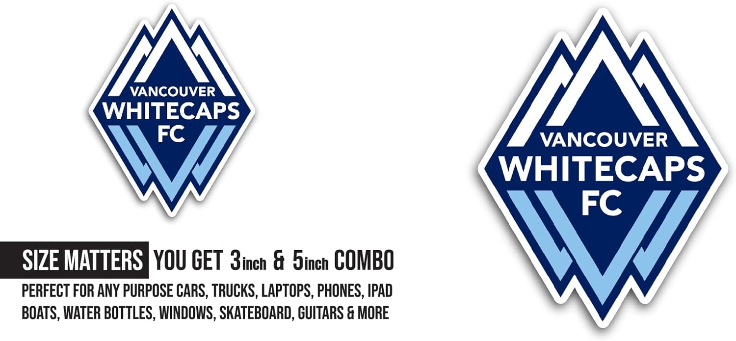 2 (Pieces) 3" and 5" Vanc0uver Whitecaps Sticker, Waterproof Vinyl Decals for Many Purpose Like Cars, Trucks, Laptops, Phones, Windows and More