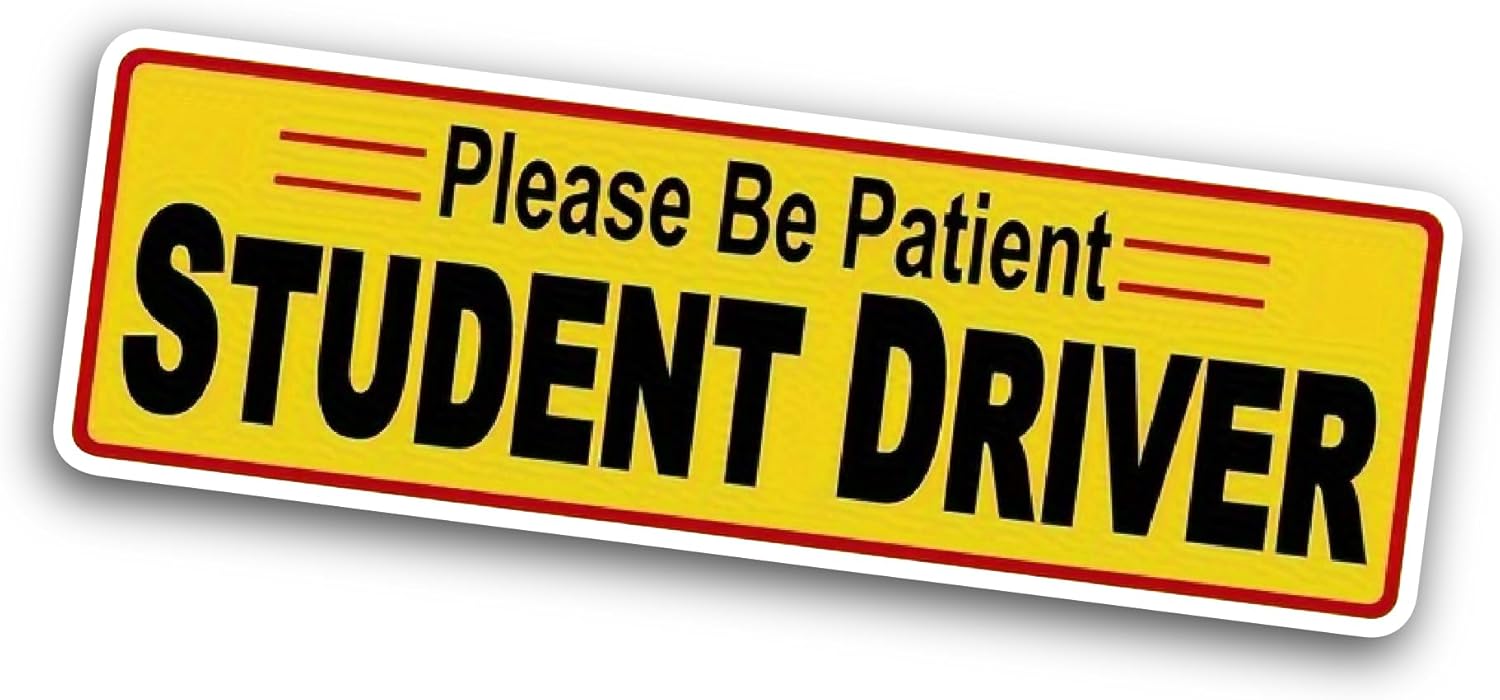 2 (Pieces) 3" and 5" Student Driver Sticker, Waterproof Vinyl Decals for Many Purpose Like Cars, Trucks, Laptops, Phones, Windows and More