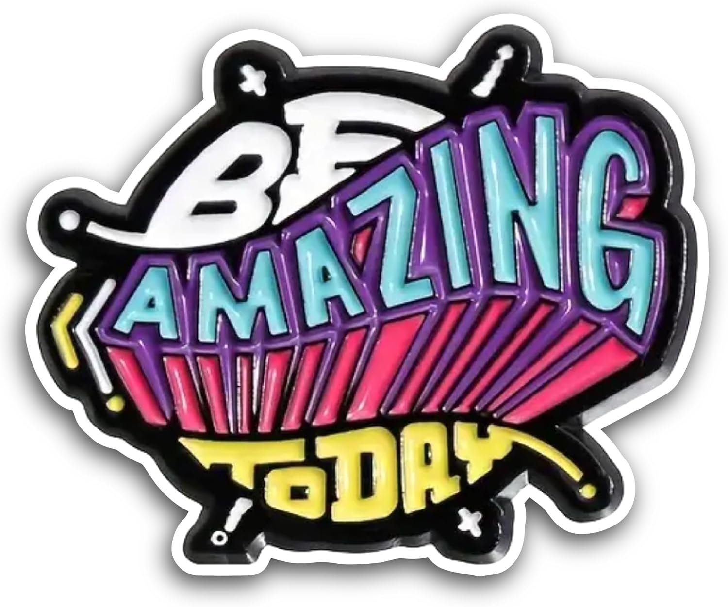 2 (Pieces) 3" and 5" Be Amazing Today Sticker, Waterproof Vinyl Decals for Many Purpose Like Cars, Trucks, Laptops, Phones, Windows and More