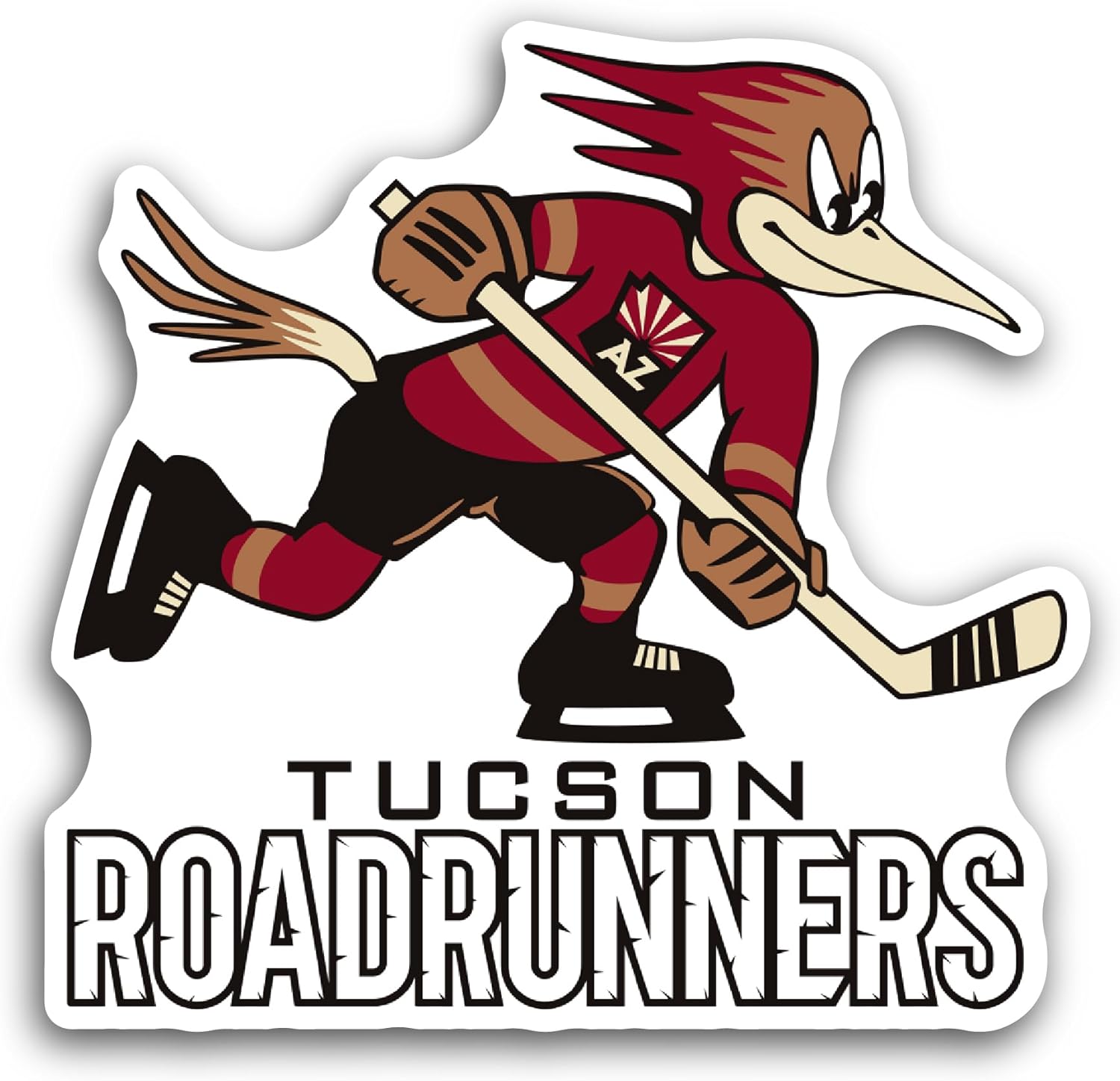 2 (Pieces) 3" and 5" Tucs0n Roadrunners Sticker, Waterproof Vinyl Decals for Many Purpose Like Cars, Trucks, Laptops, Phones, Windows and More